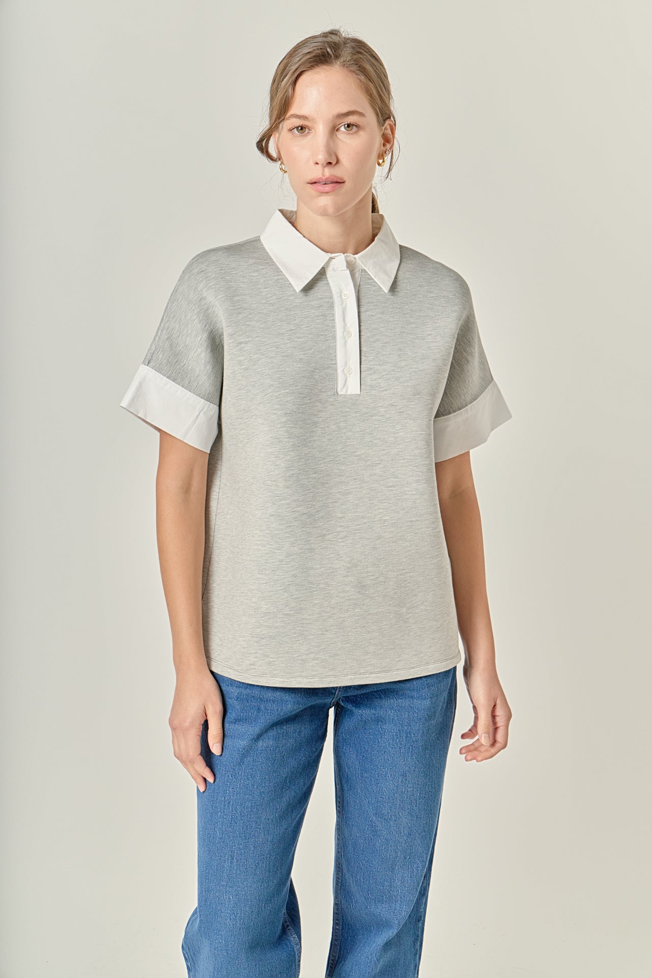 ENGLISH FACTORY - Scuba Collar Sweatshirt - TOPS available at Objectrare