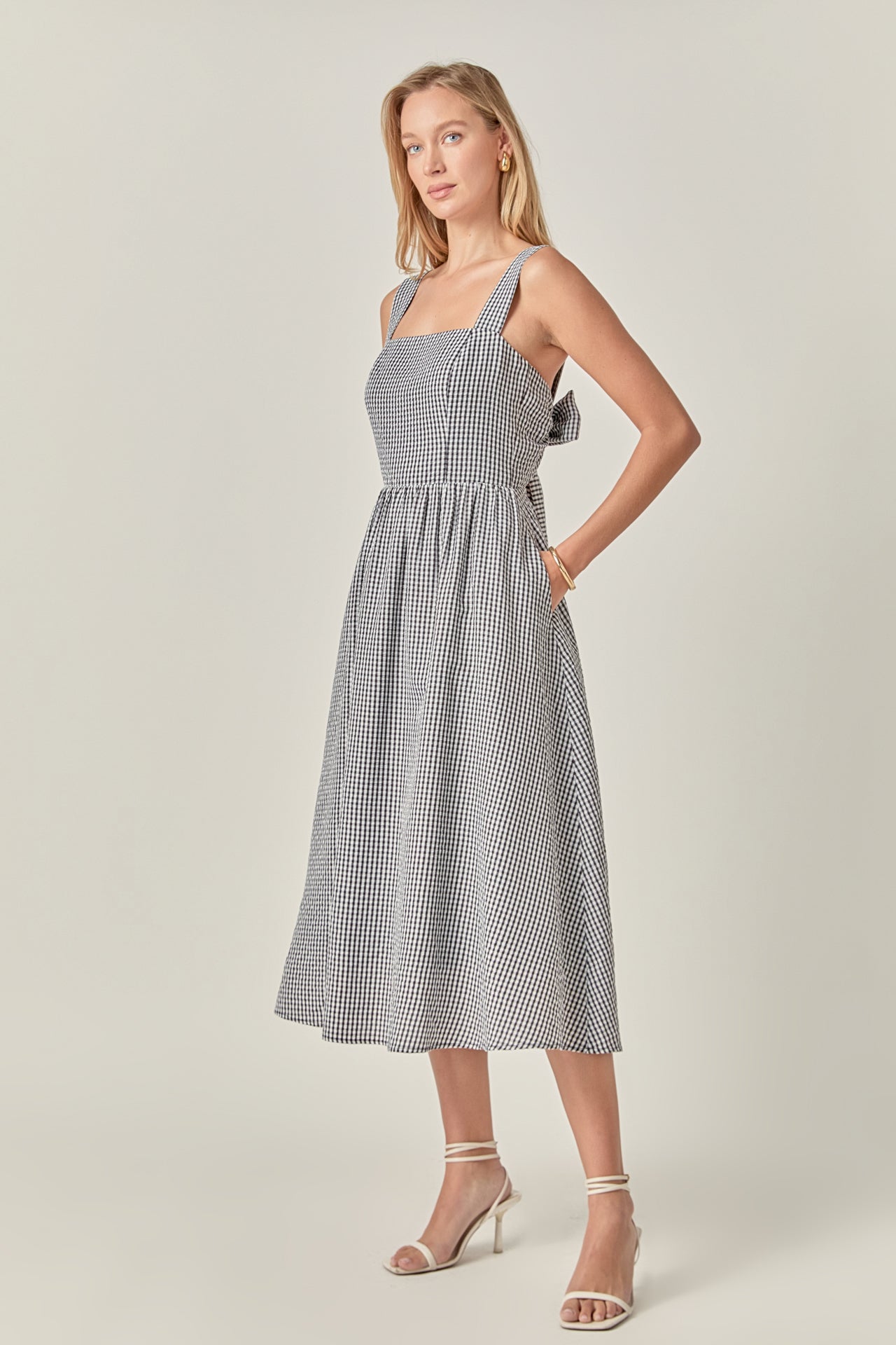 ENGLISH FACTORY - Gingham Check Square Neck Dress - DRESSES available at Objectrare