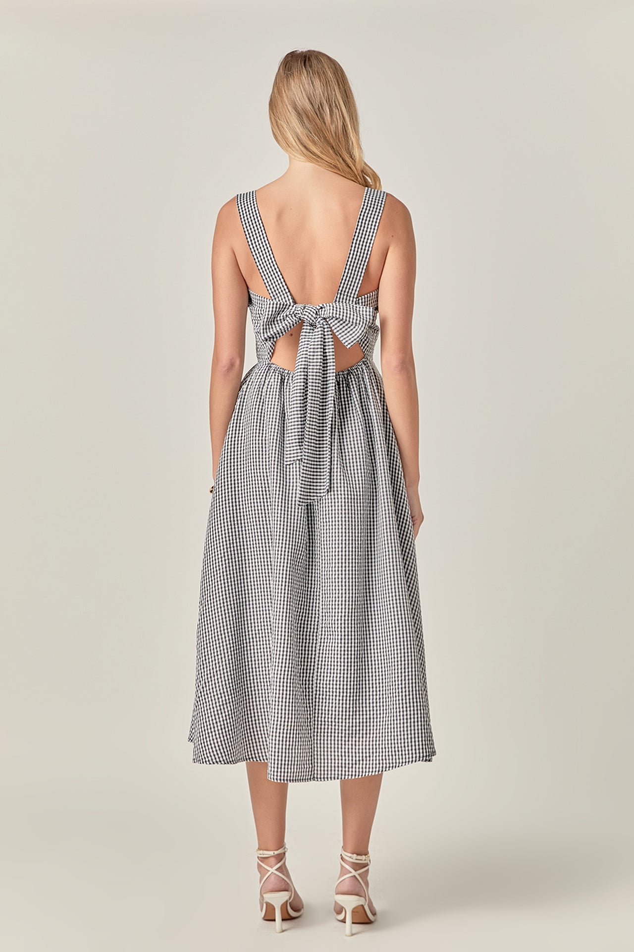 ENGLISH FACTORY - Gingham Check Square Neck Dress - DRESSES available at Objectrare