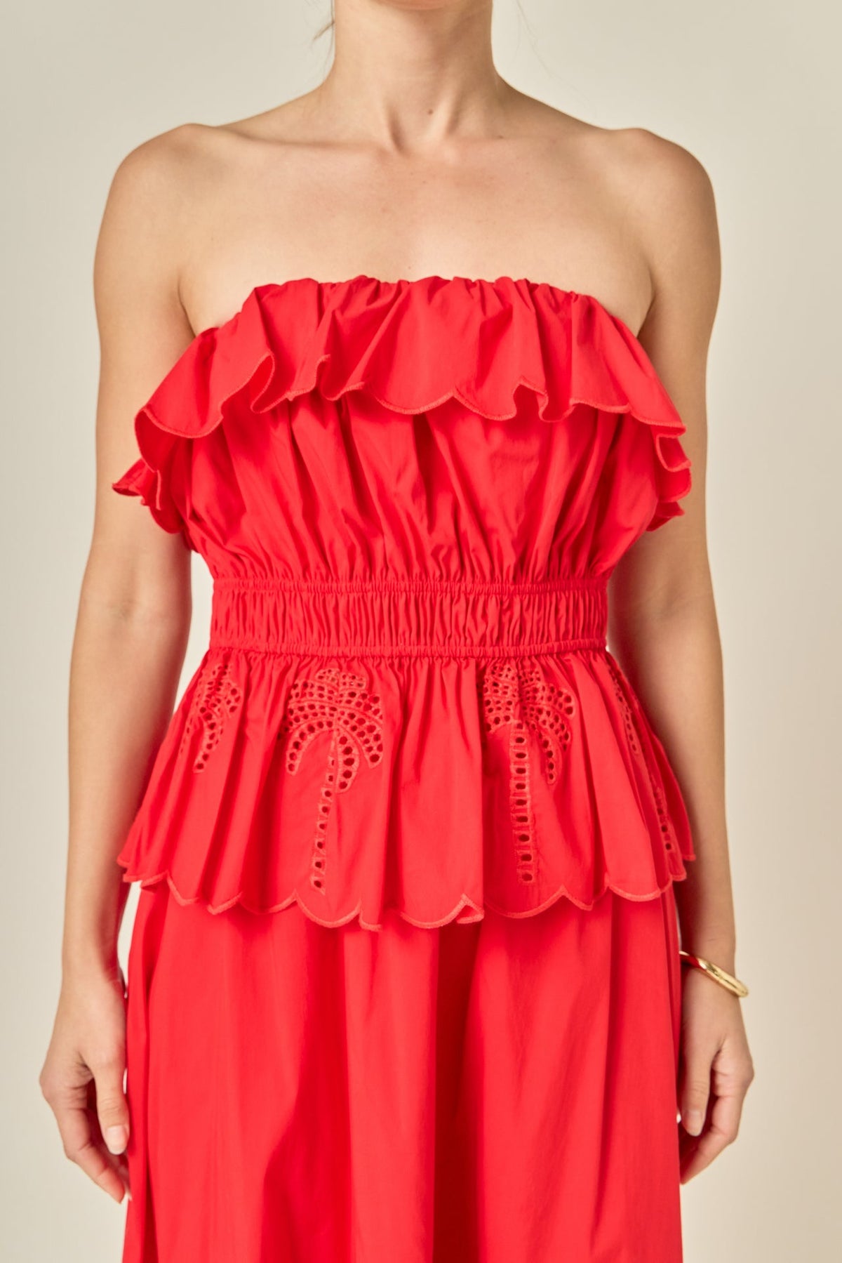 ENGLISH FACTORY - Sweet Scallop Strapless Top - TOPS available at Objectrare