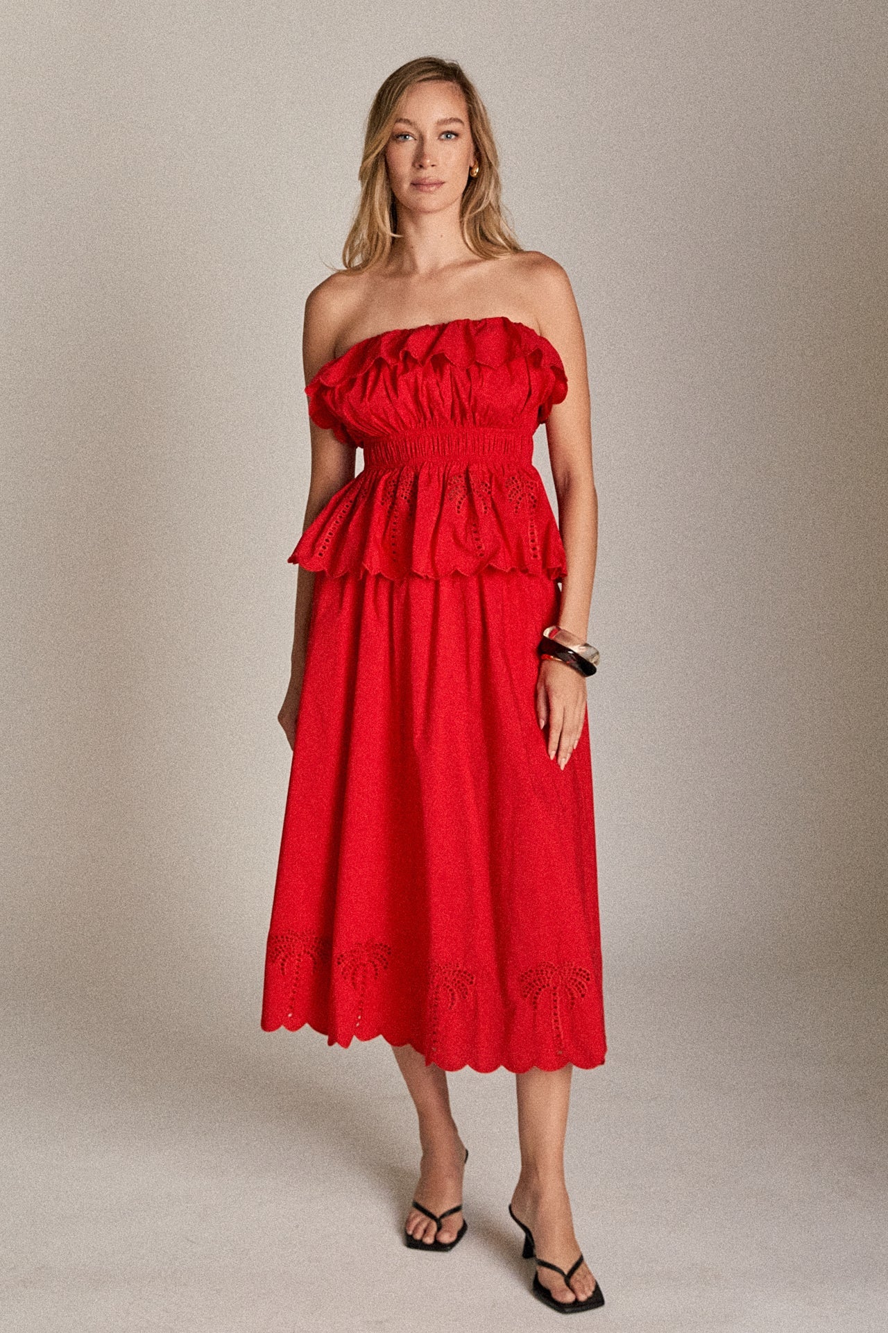 ENGLISH FACTORY - Sweet Scallop Midi Skirt - SKIRTS available at Objectrare
