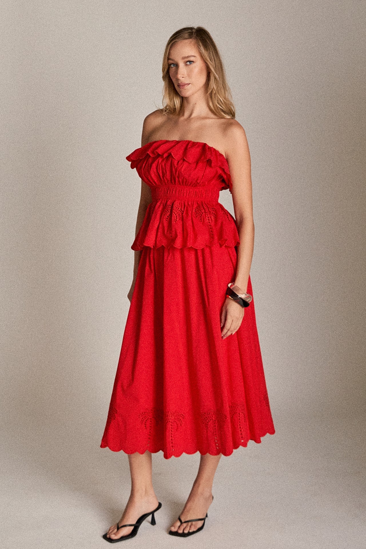 ENGLISH FACTORY - Sweet Scallop Midi Skirt - SKIRTS available at Objectrare