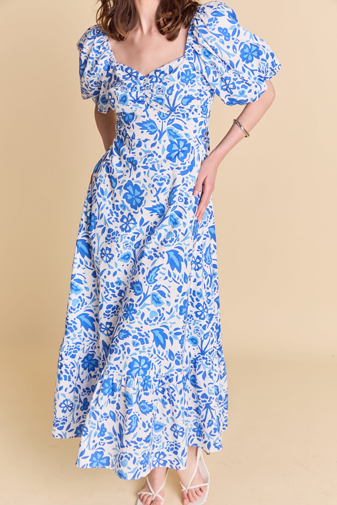 LA'VEN - Print Back Bow Tie Maxi Dress - DRESSES available at Objectrare