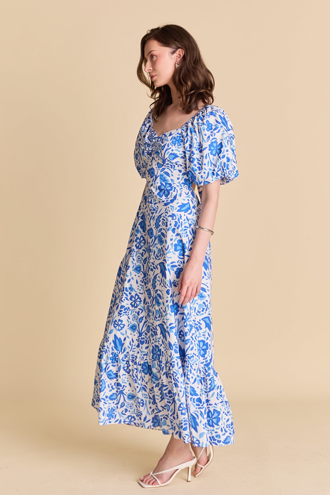 LA'VEN - Print Back Bow Tie Maxi Dress - DRESSES available at Objectrare
