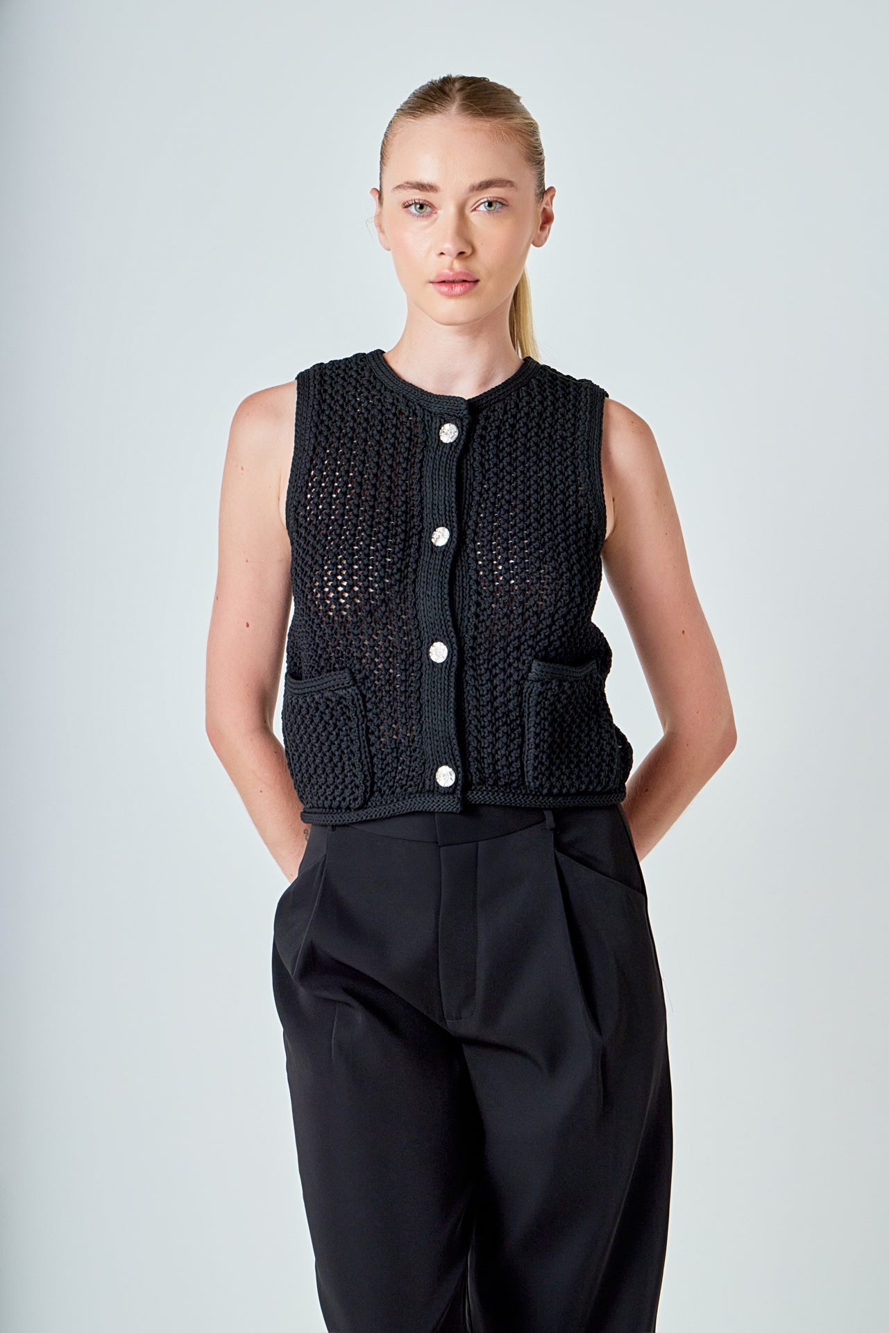 ENDLESS ROSE - Sleeveless Knit Top - TOPS available at Objectrare