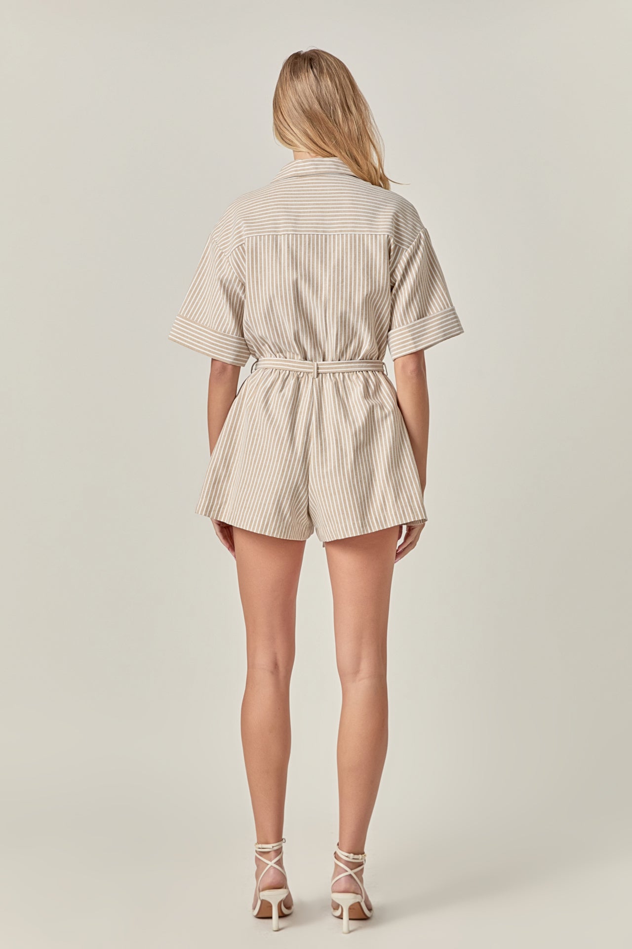 ENGLISH FACTORY - Stripe Oxford Fabric Romper - ROMPERS available at Objectrare