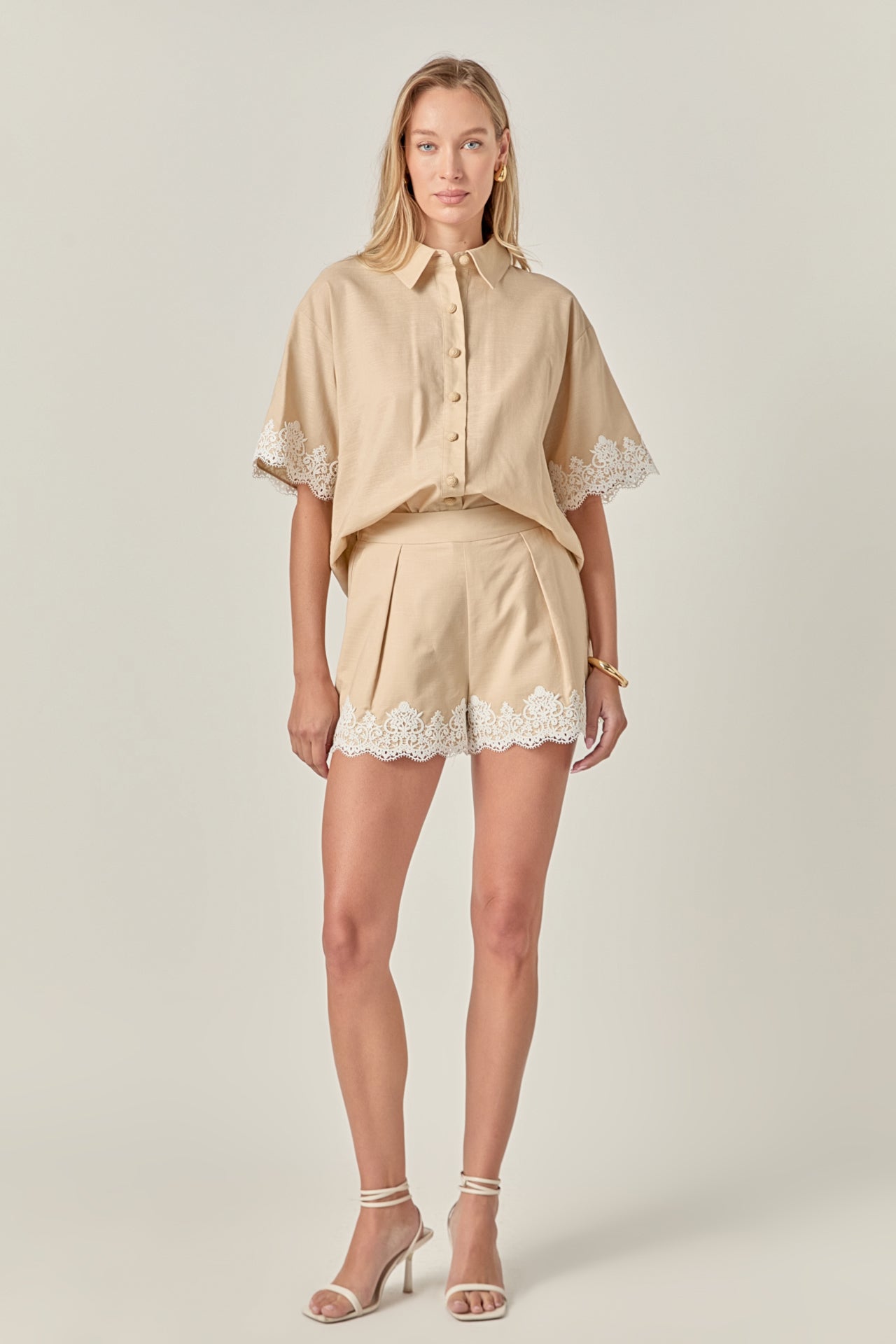 ENGLISH FACTORY - Linen Lace Shirt - SHIRTS & BLOUSES available at Objectrare