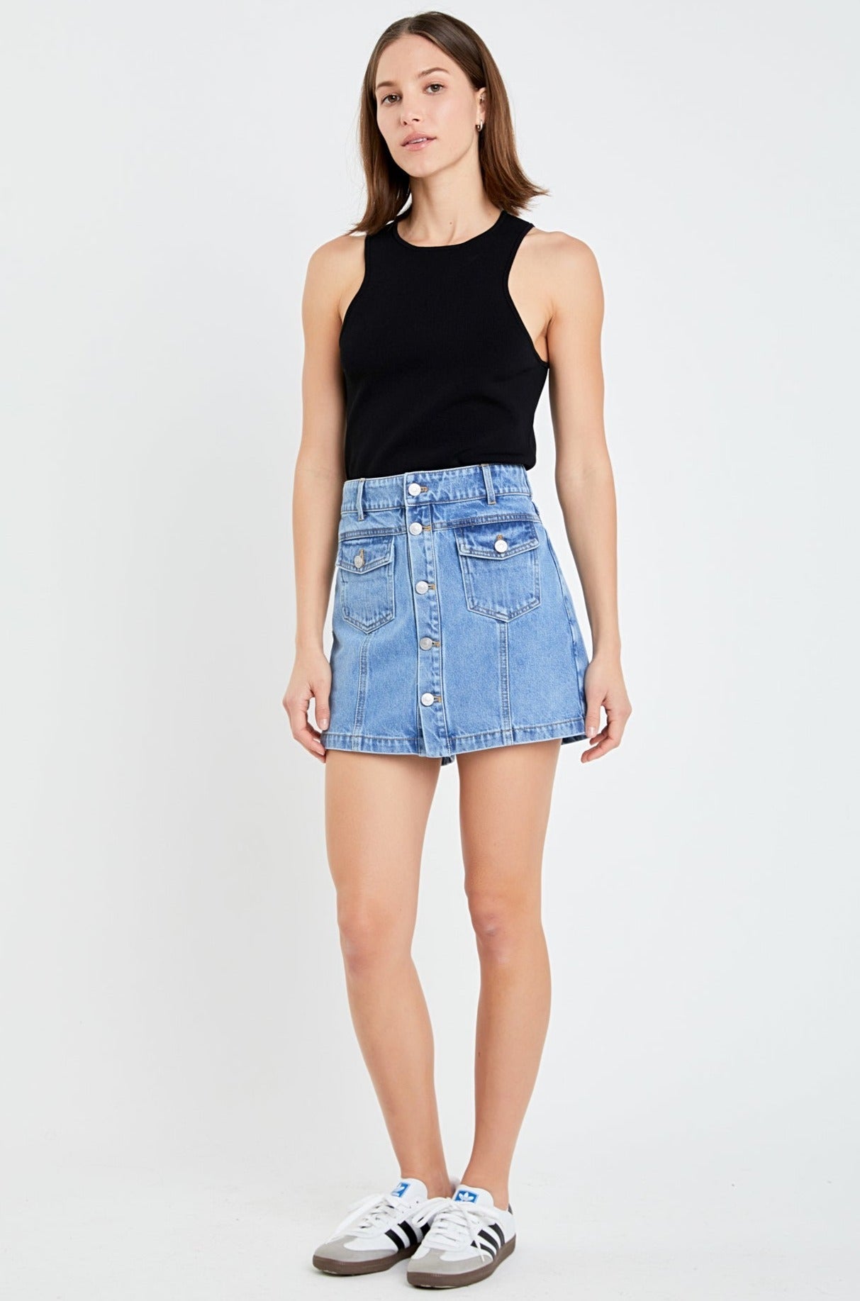 GREY LAB - Denim Skort - SKORTS available at Objectrare