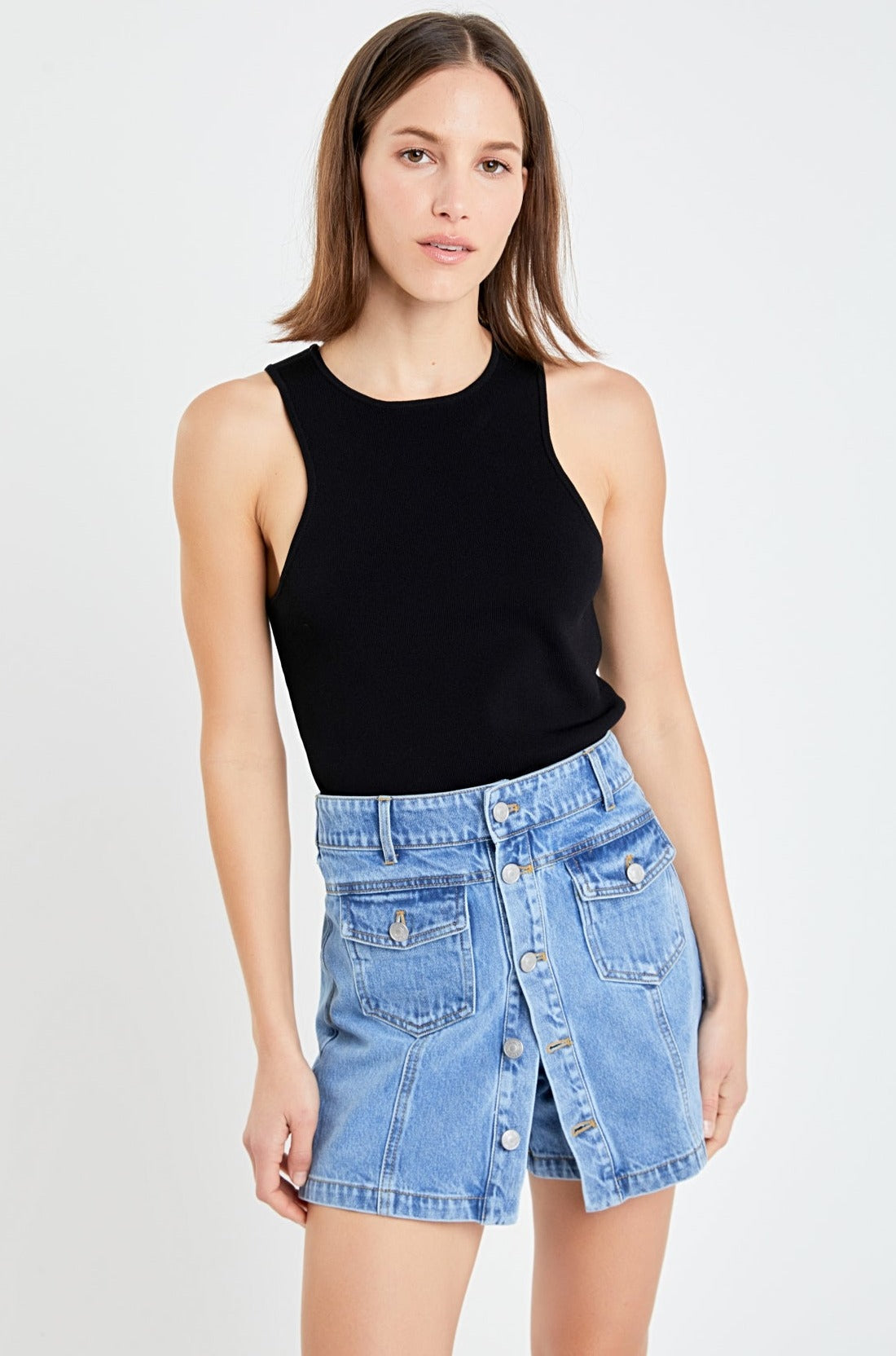 GREY LAB - Denim Skort - SKORTS available at Objectrare