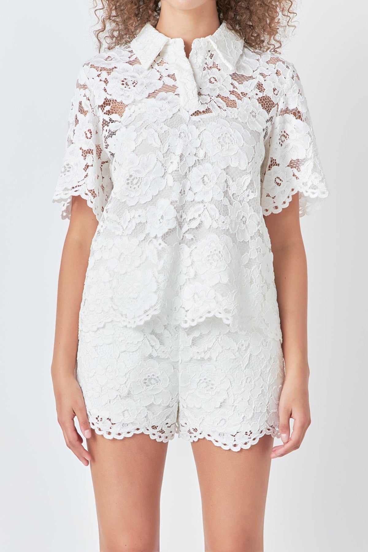 ENDLESS ROSE - Lace Half Sleeves Top - SHIRTS & BLOUSES available at Objectrare