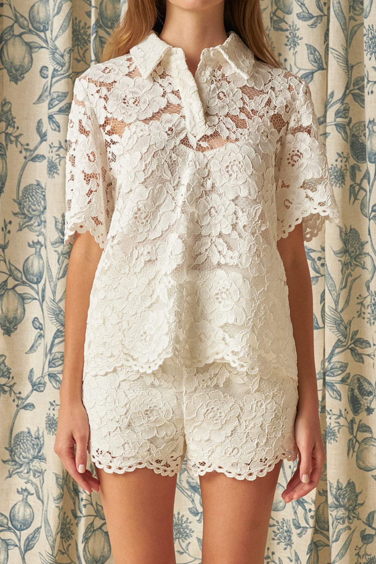 ENDLESS ROSE - Lace Half Sleeves Top - TOPS available at Objectrare