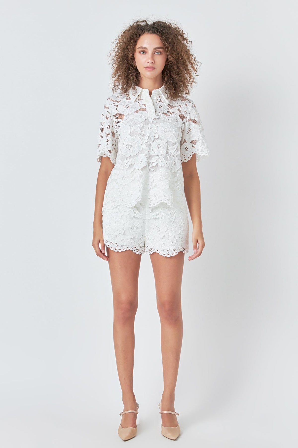 ENDLESS ROSE - Lace Half Sleeves Top - SHIRTS & BLOUSES available at Objectrare
