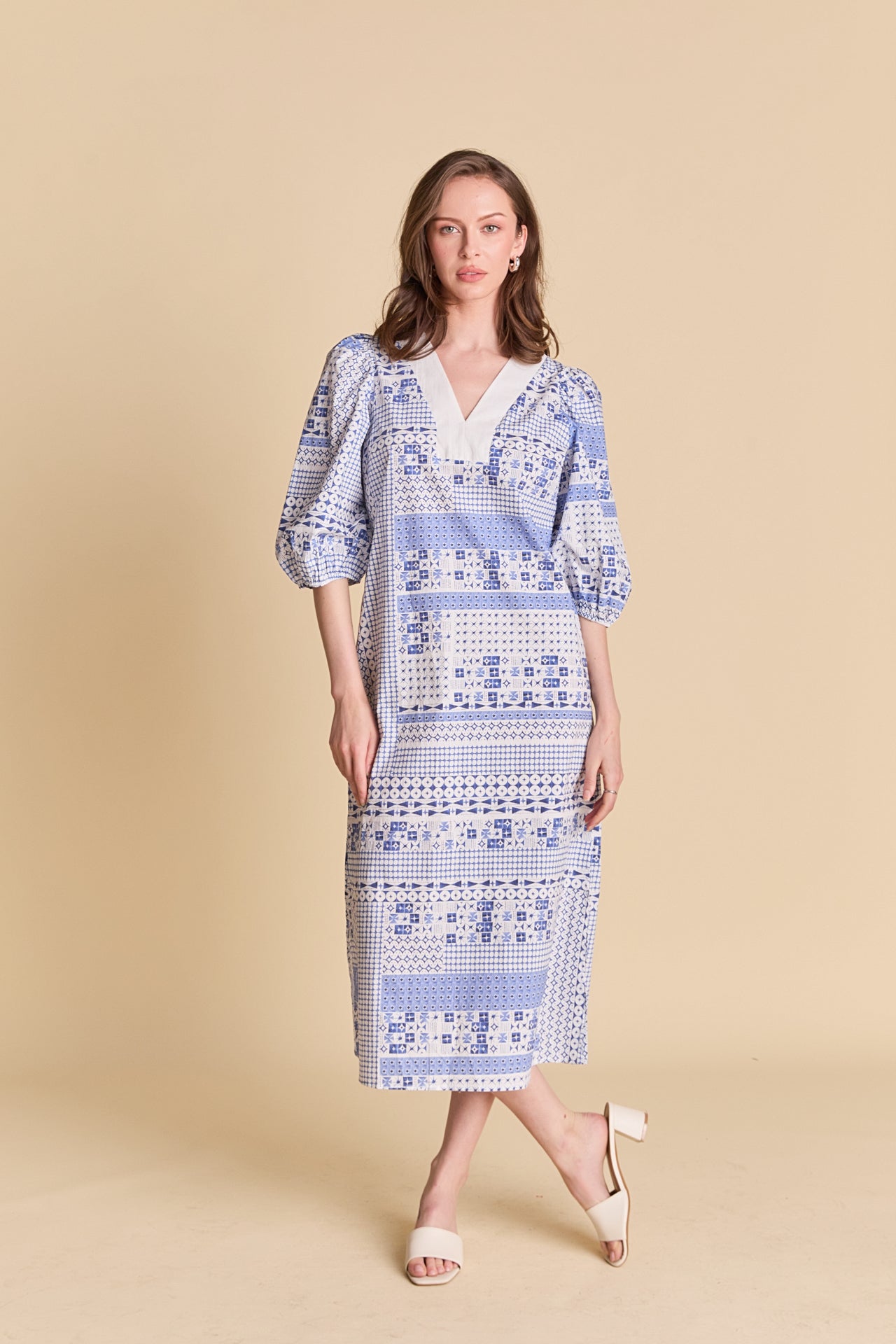 LA'VEN - Printed Midi Dress - DRESSES available at Objectrare