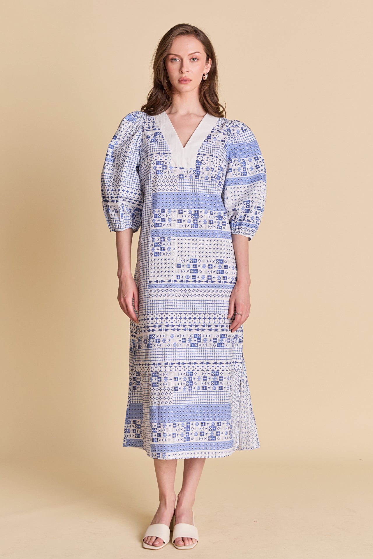 LA'VEN - Printed Midi Dress - DRESSES available at Objectrare