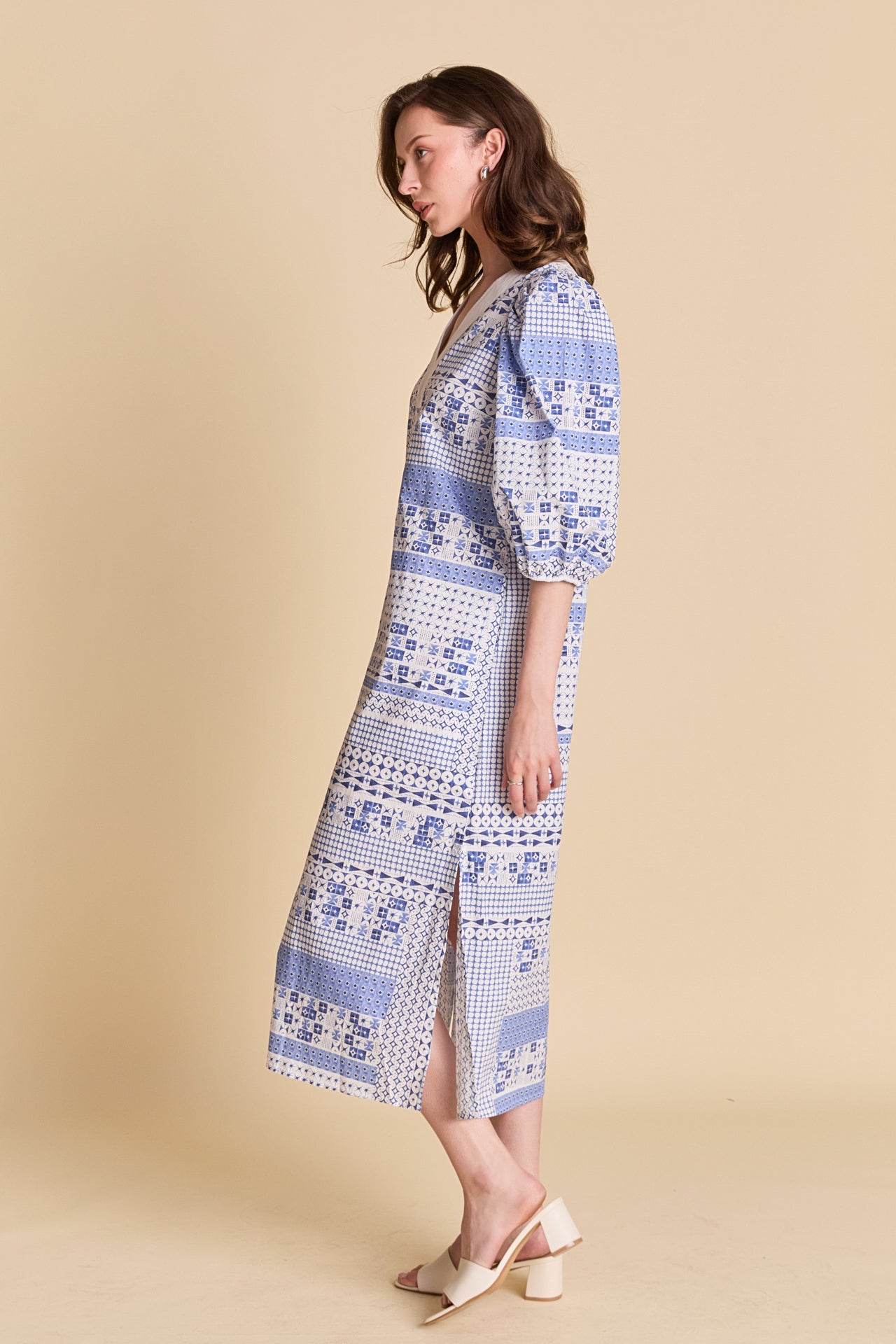 LA'VEN - Printed Midi Dress - DRESSES available at Objectrare
