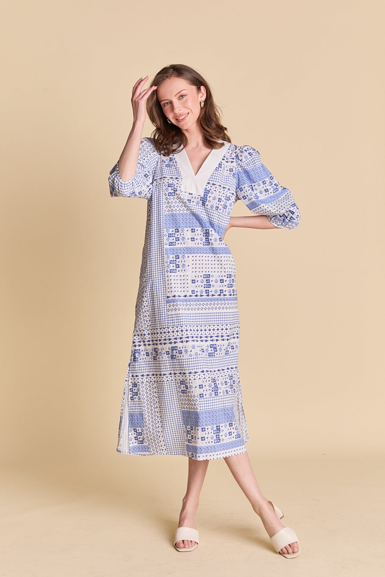 LA'VEN - Printed Midi Dress - DRESSES available at Objectrare