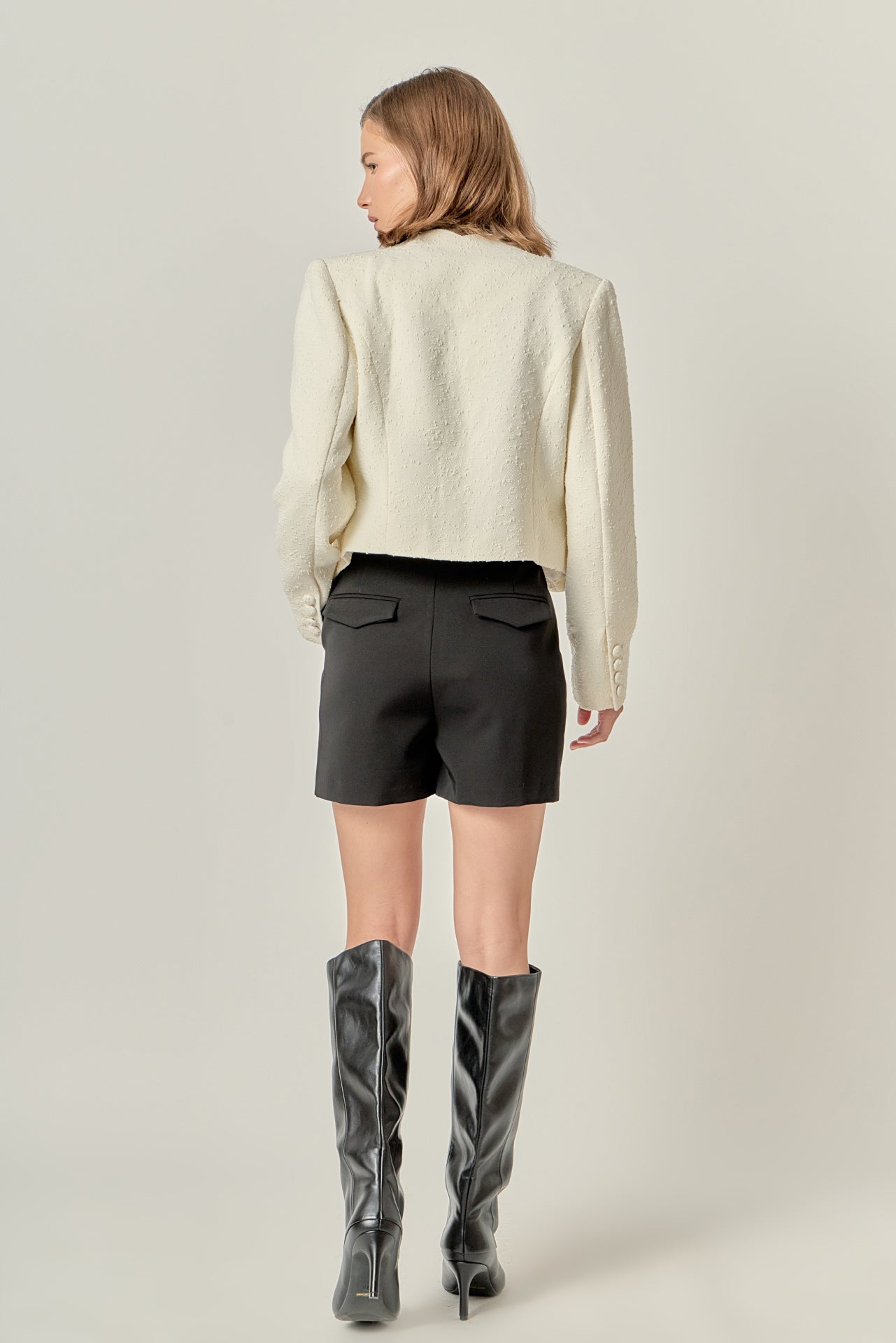 ENGLISH FACTORY - The Scallop-Edge Textured Blazer - JACKETS available at Objectrare