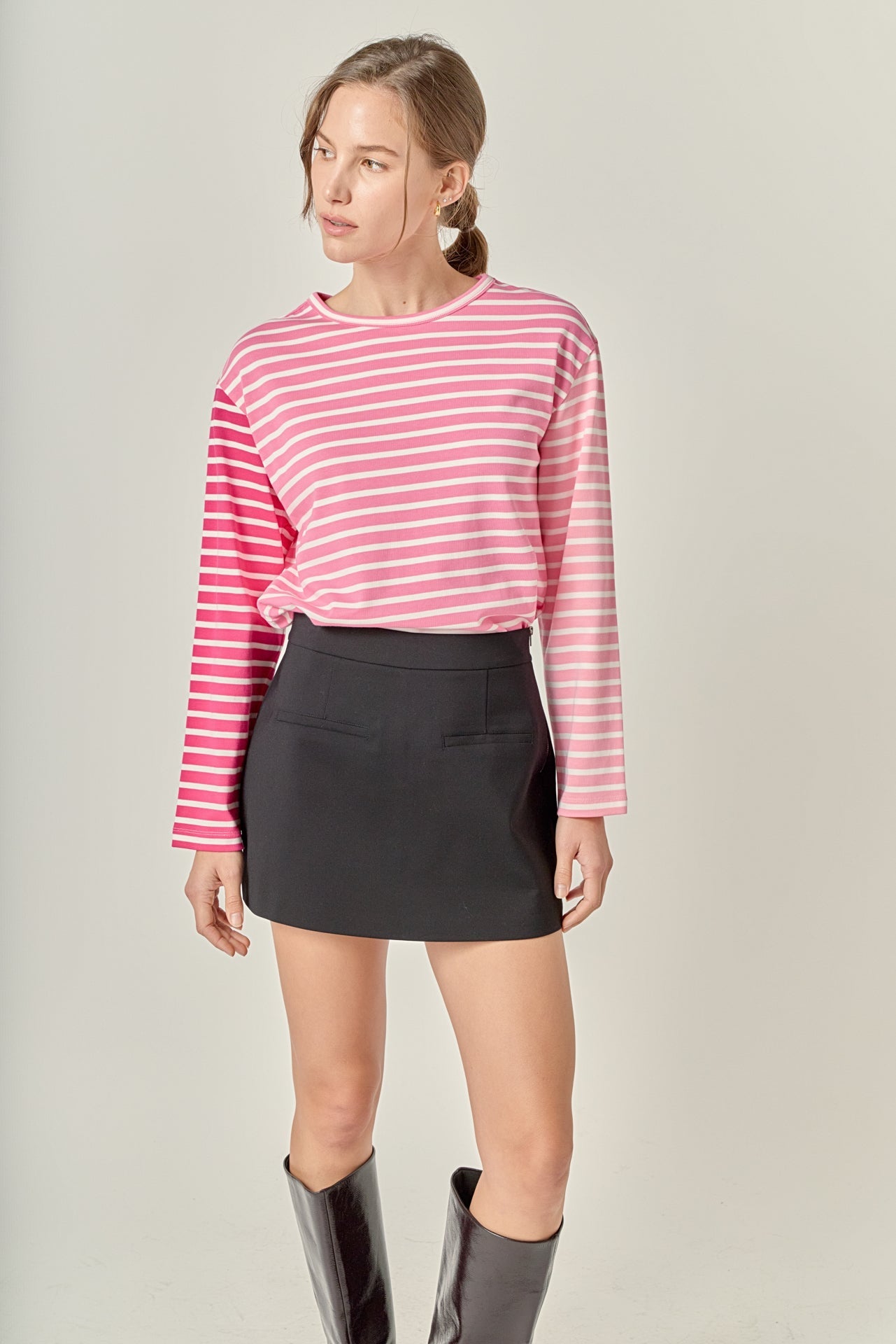 ENGLISH FACTORY - Stripe Colorblock Long Sleeve Tee - TOPS available at Objectrare