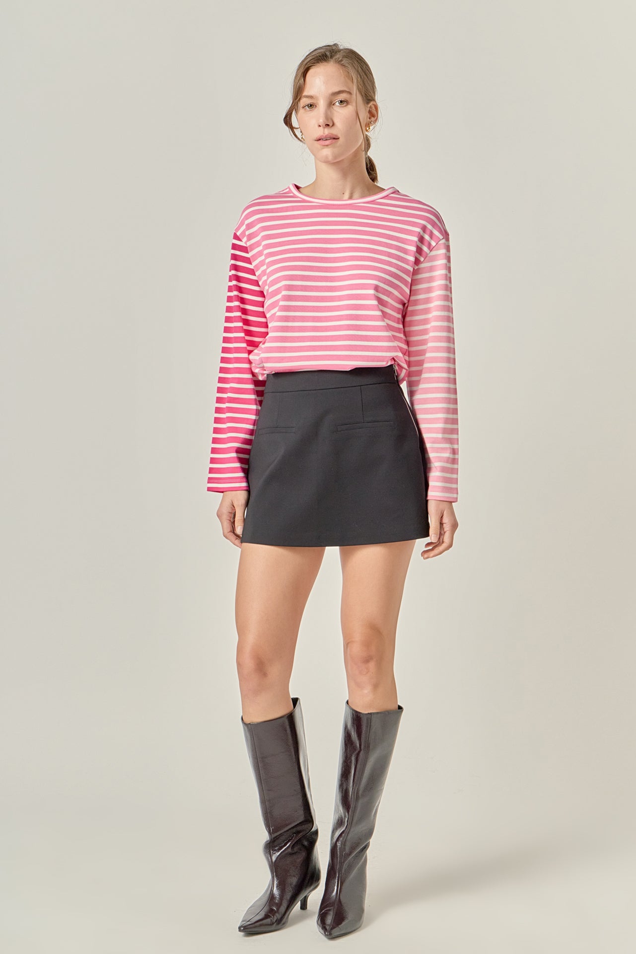 ENGLISH FACTORY - Stripe Colorblock Long Sleeve Tee - TOPS available at Objectrare