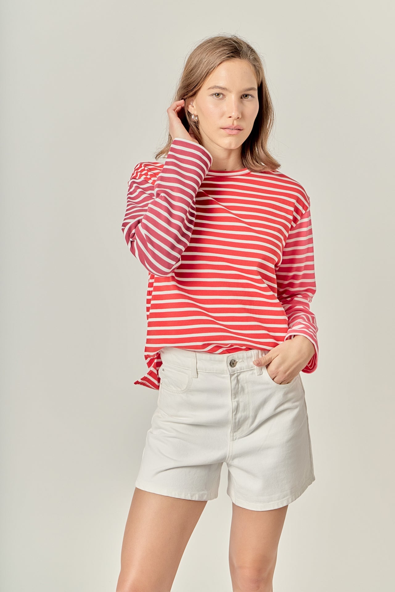 ENGLISH FACTORY - Stripe Colorblock Long Sleeve Tee - TOPS available at Objectrare