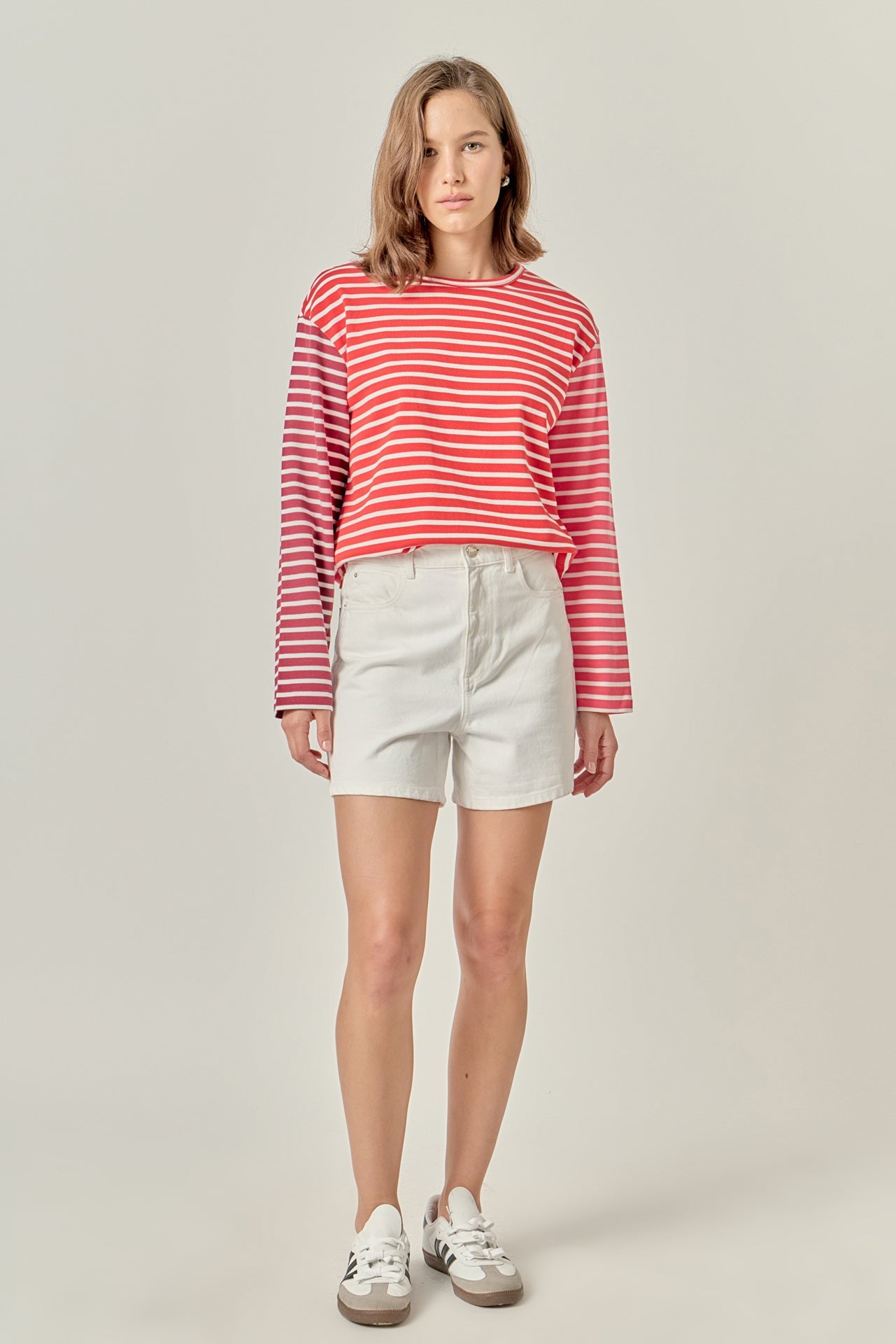 ENGLISH FACTORY - Stripe Colorblock Long Sleeve Tee - TOPS available at Objectrare