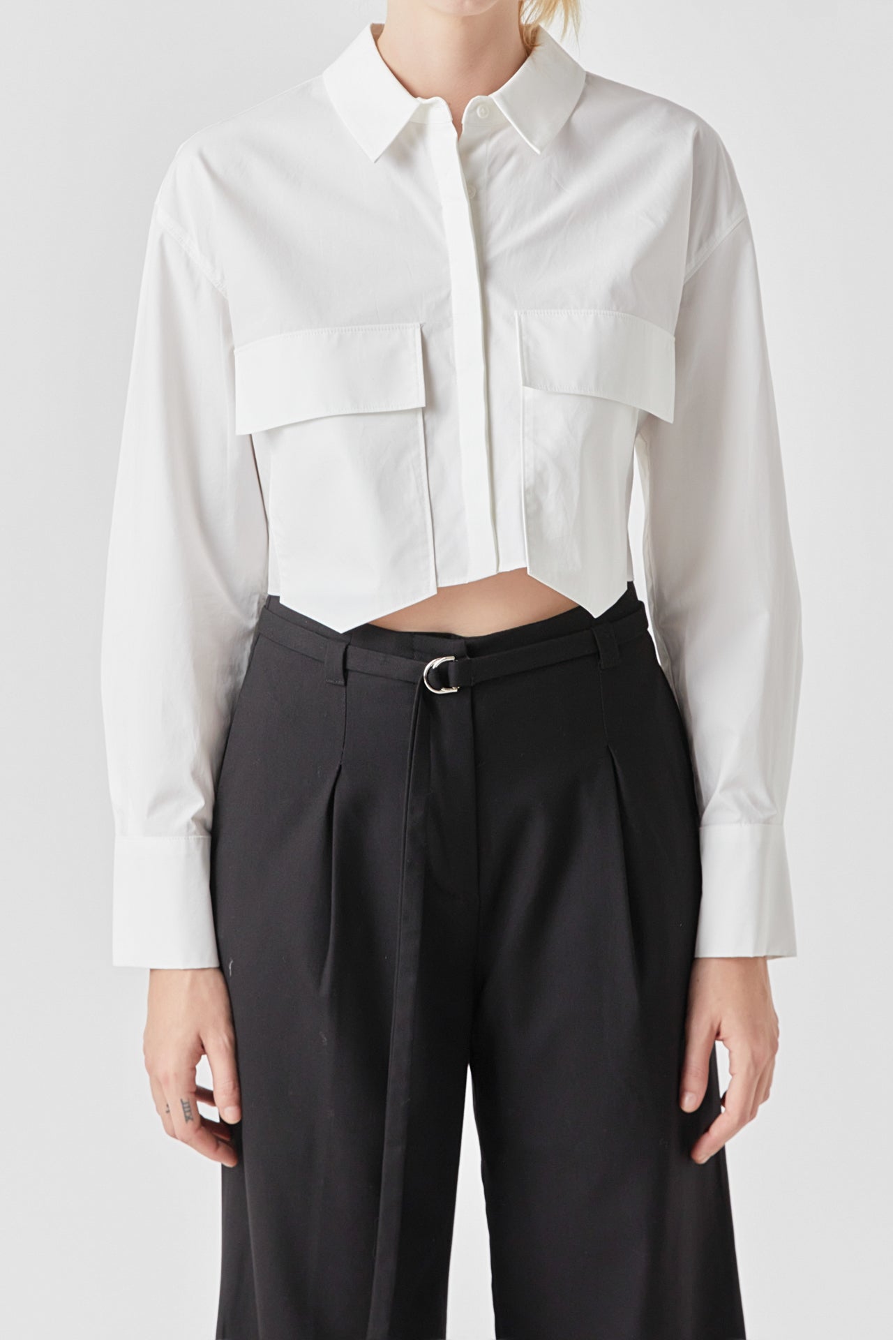 GREY LAB - Crop Collar Shirts - TOPS available at Objectrare
