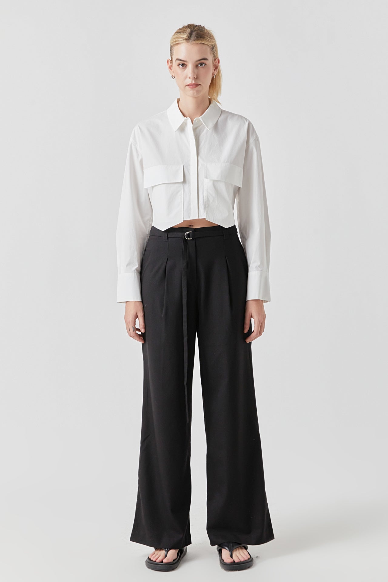 GREY LAB - Crop Collar Shirts - TOPS available at Objectrare