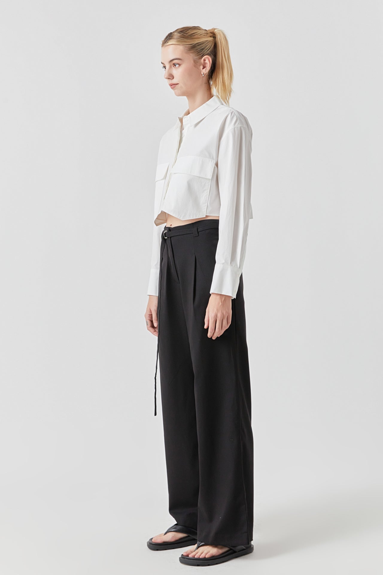 GREY LAB - Crop Collar Shirts - TOPS available at Objectrare