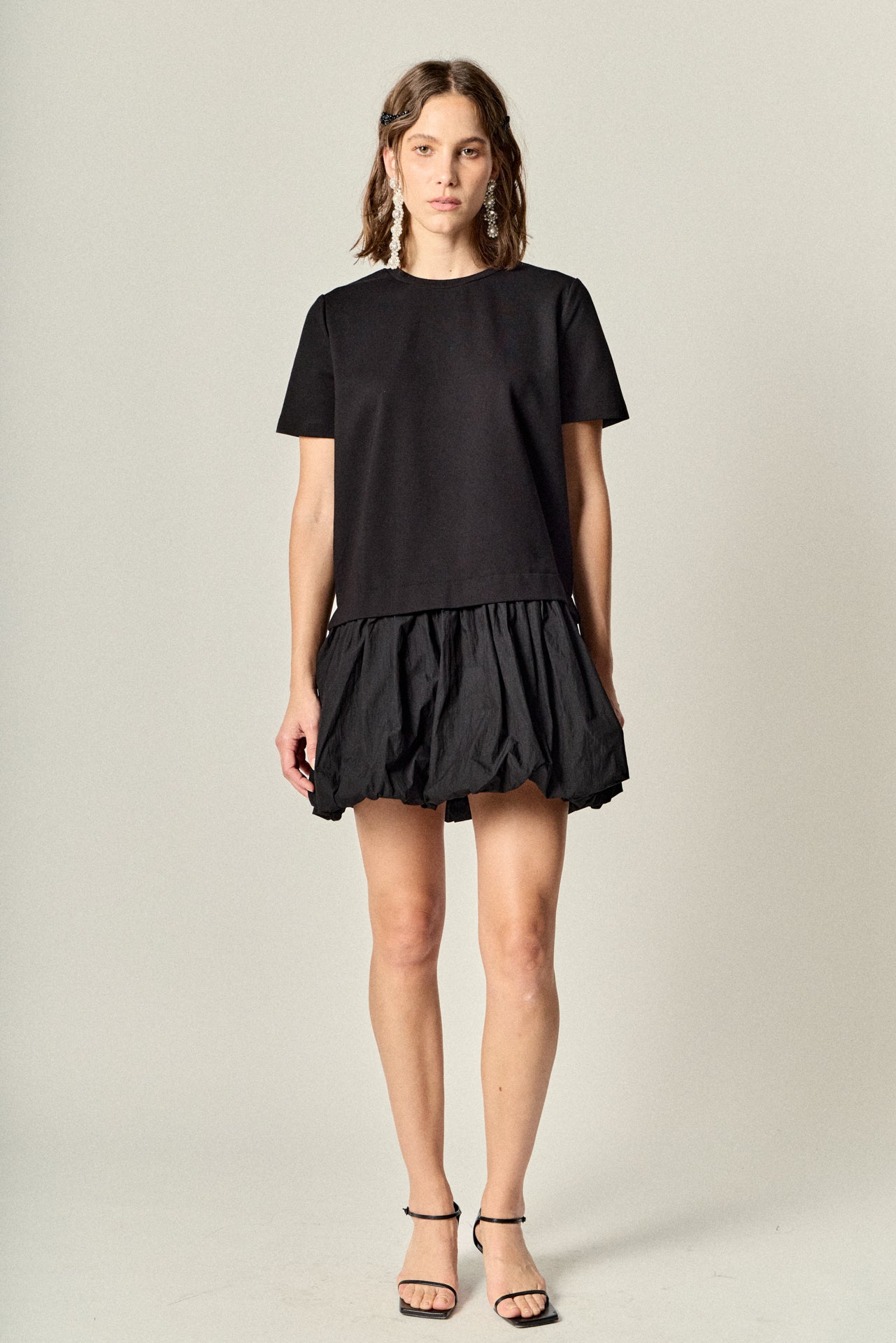 Bubble Mixed Media Mini Dress