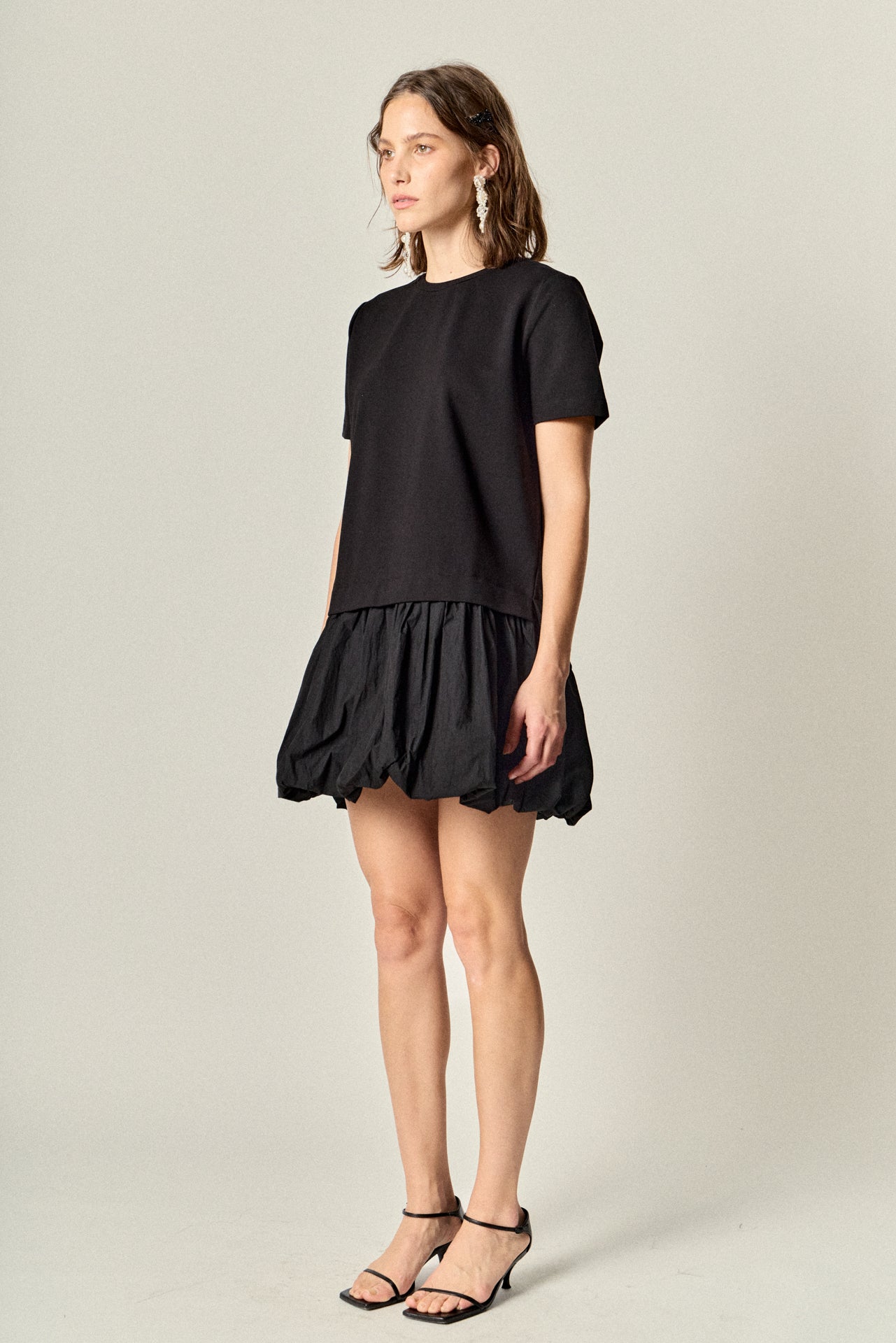Bubble Mixed Media Mini Dress