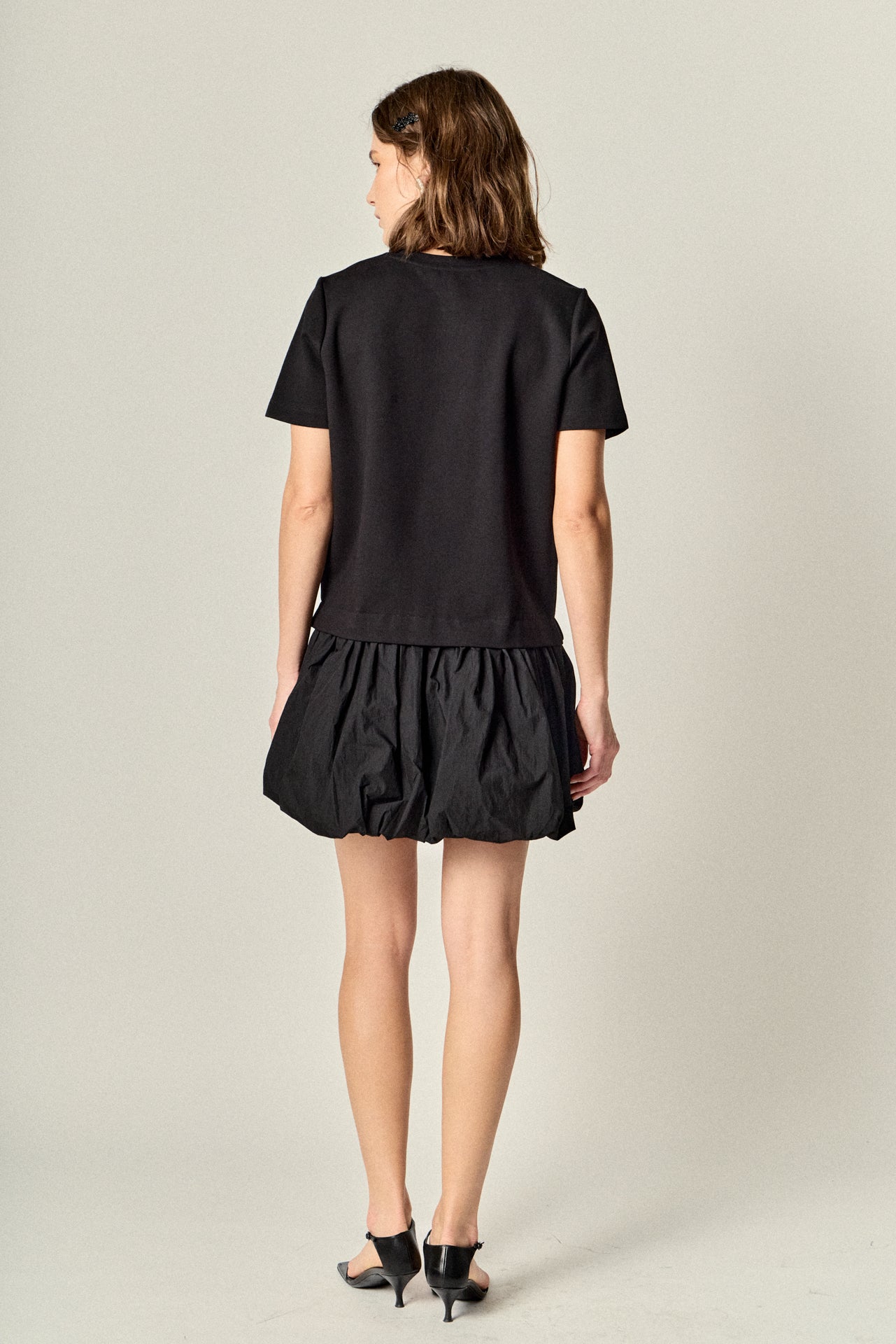 Bubble Mixed Media Mini Dress