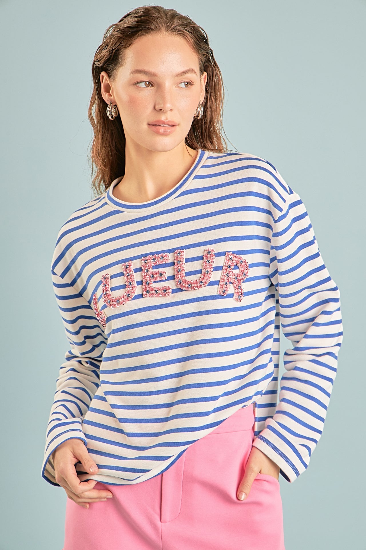 ENDLESS ROSE - Embellishment Sweatshirt - TOPS available at Objectrare