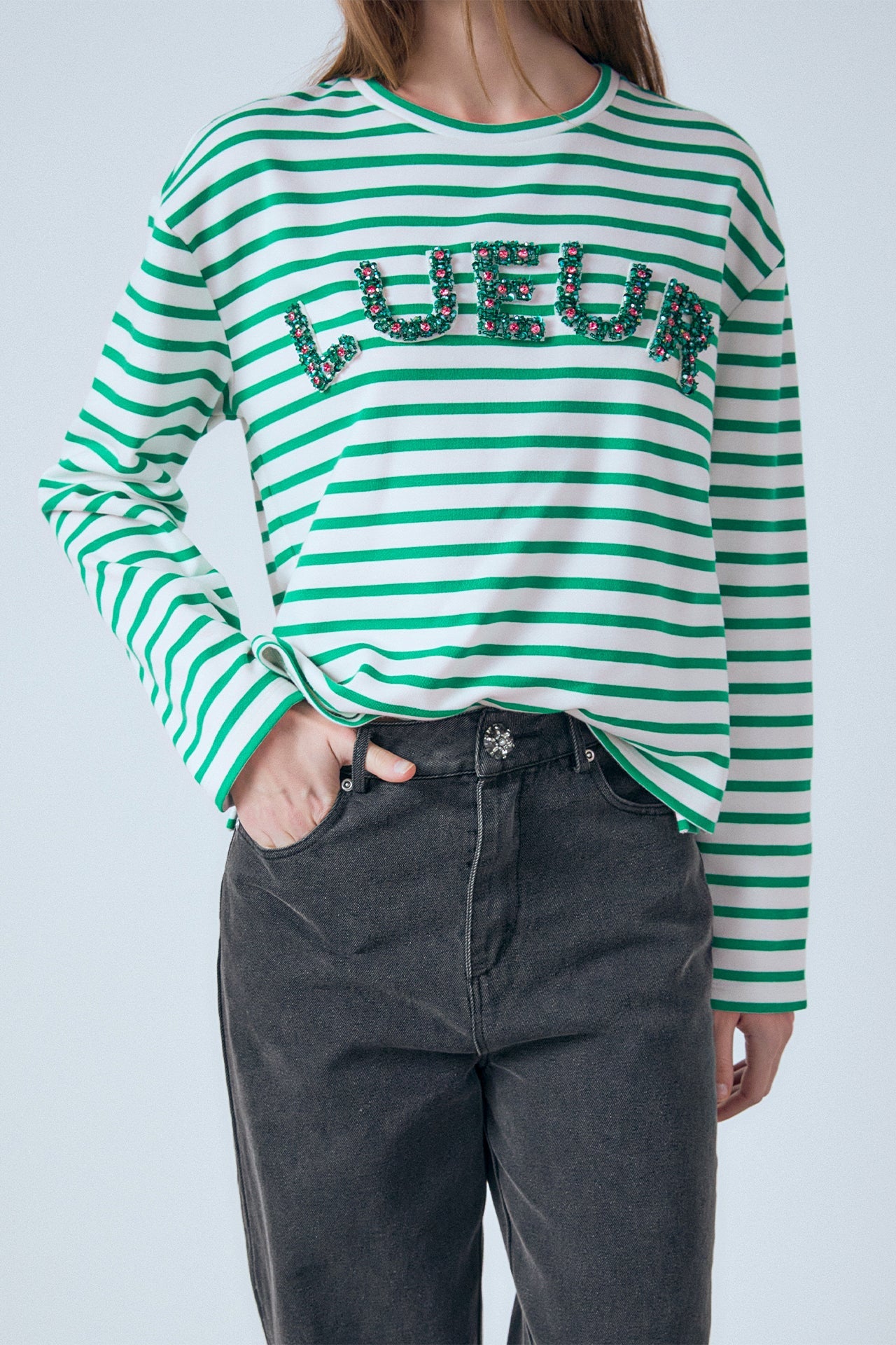 ENDLESS ROSE - Embellishment Sweatshirt - TOPS available at Objectrare