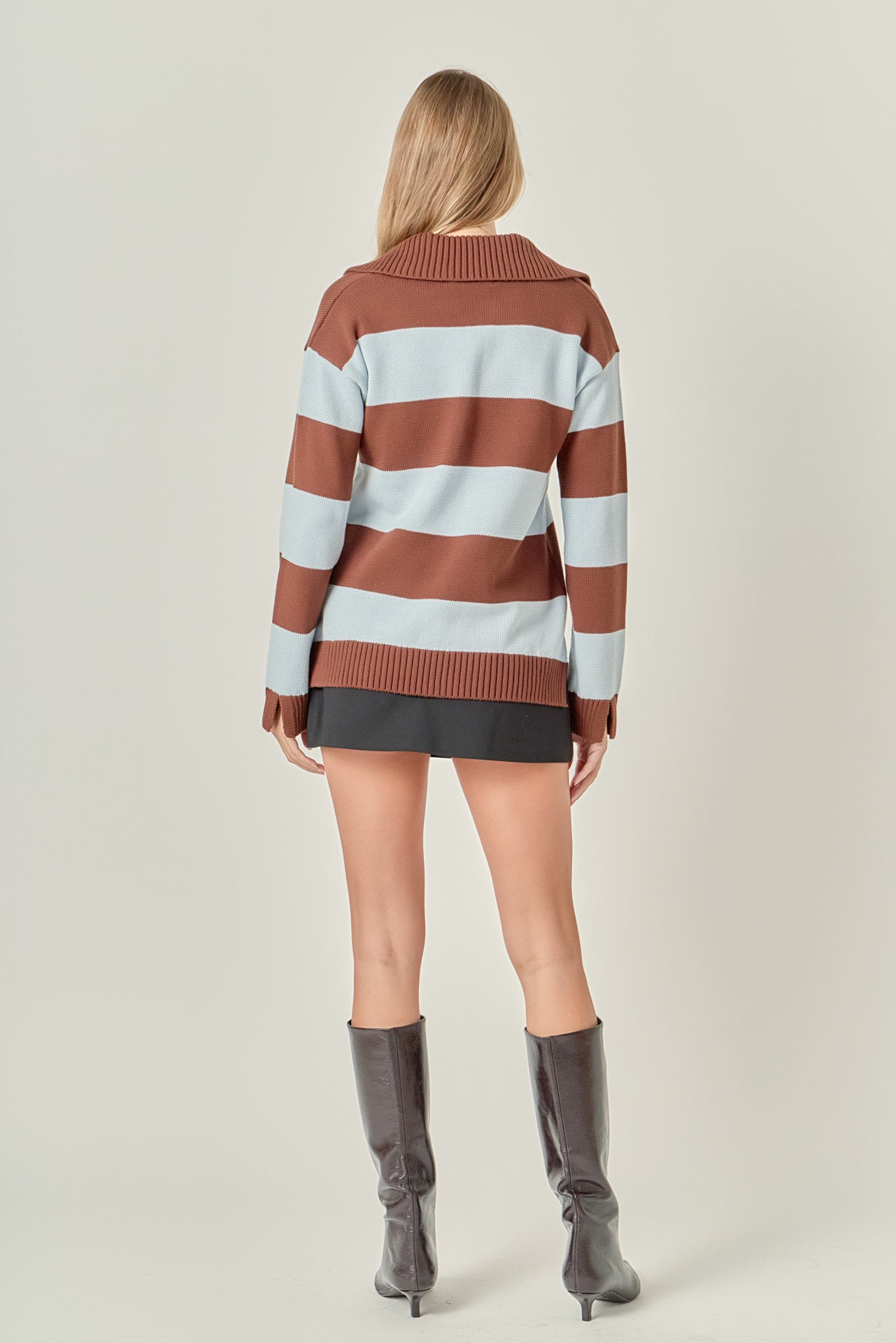 ENGLISH FACTORY - Striped Rugby Collared Sweater - TOPS available at Objectrare