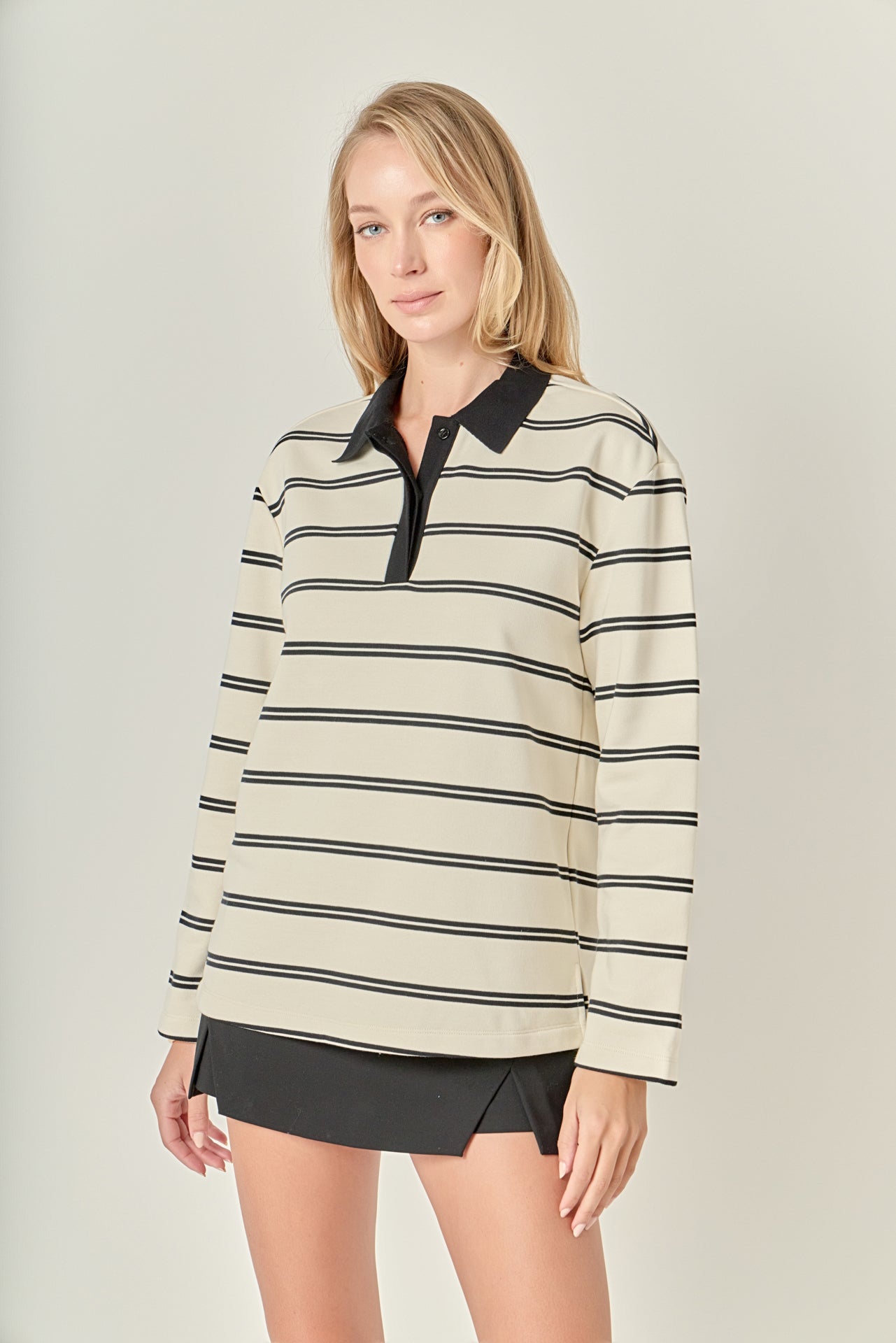ENGLISH FACTORY - Striped Polo Shirt - TOPS available at Objectrare