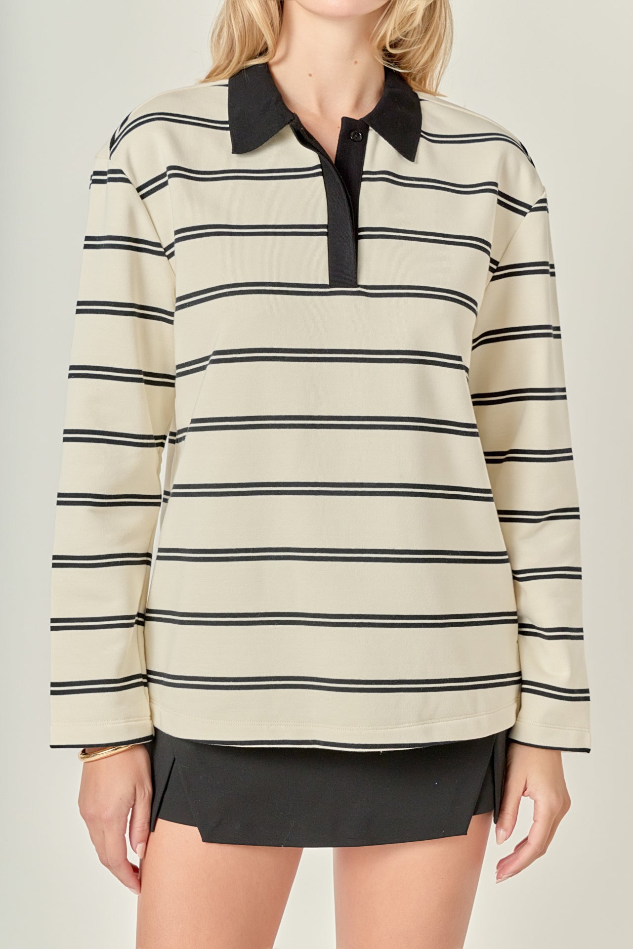 ENGLISH FACTORY - Striped Polo Shirt - TOPS available at Objectrare