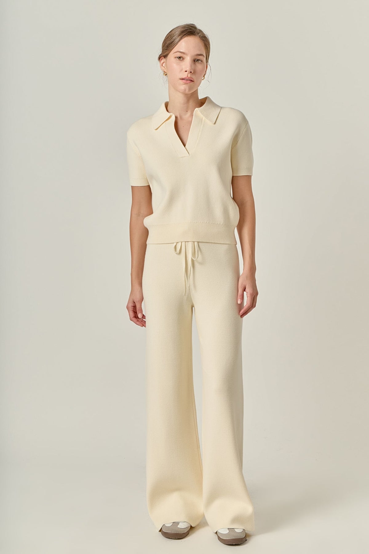 ENGLISH FACTORY - Polo Knit Short Sleeve Top - TOPS available at Objectrare