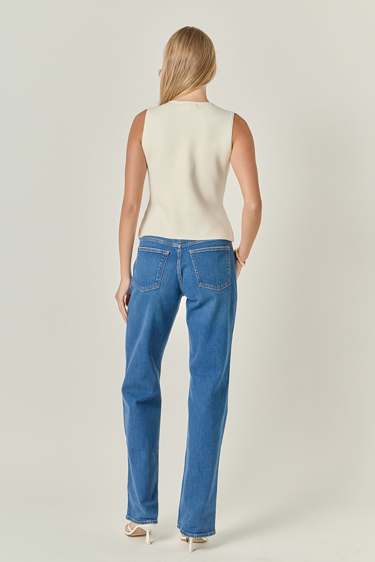 ENGLISH FACTORY - Gold Button Knit Vest - TOPS available at Objectrare