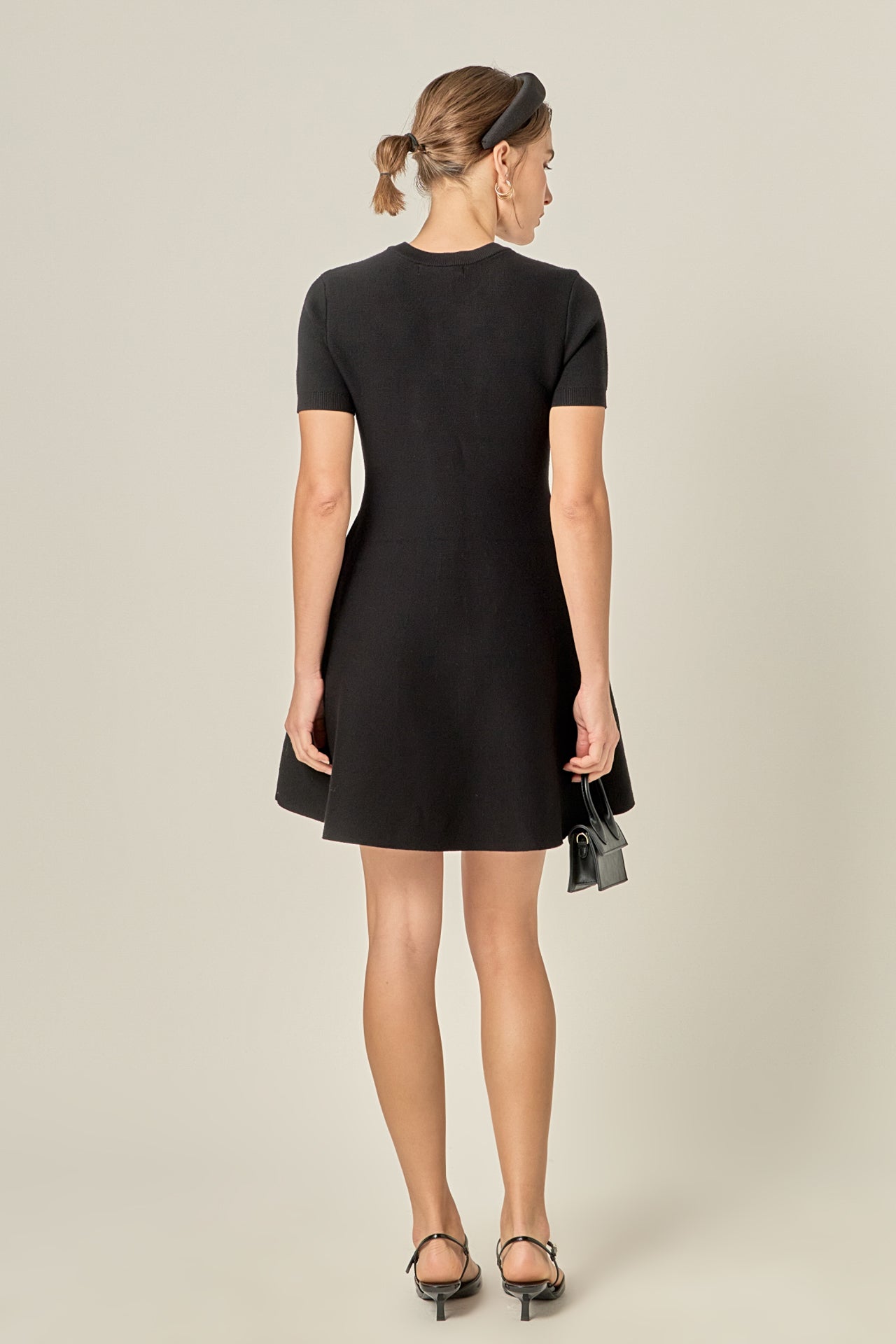 Rhinestone Bow Knit Dress