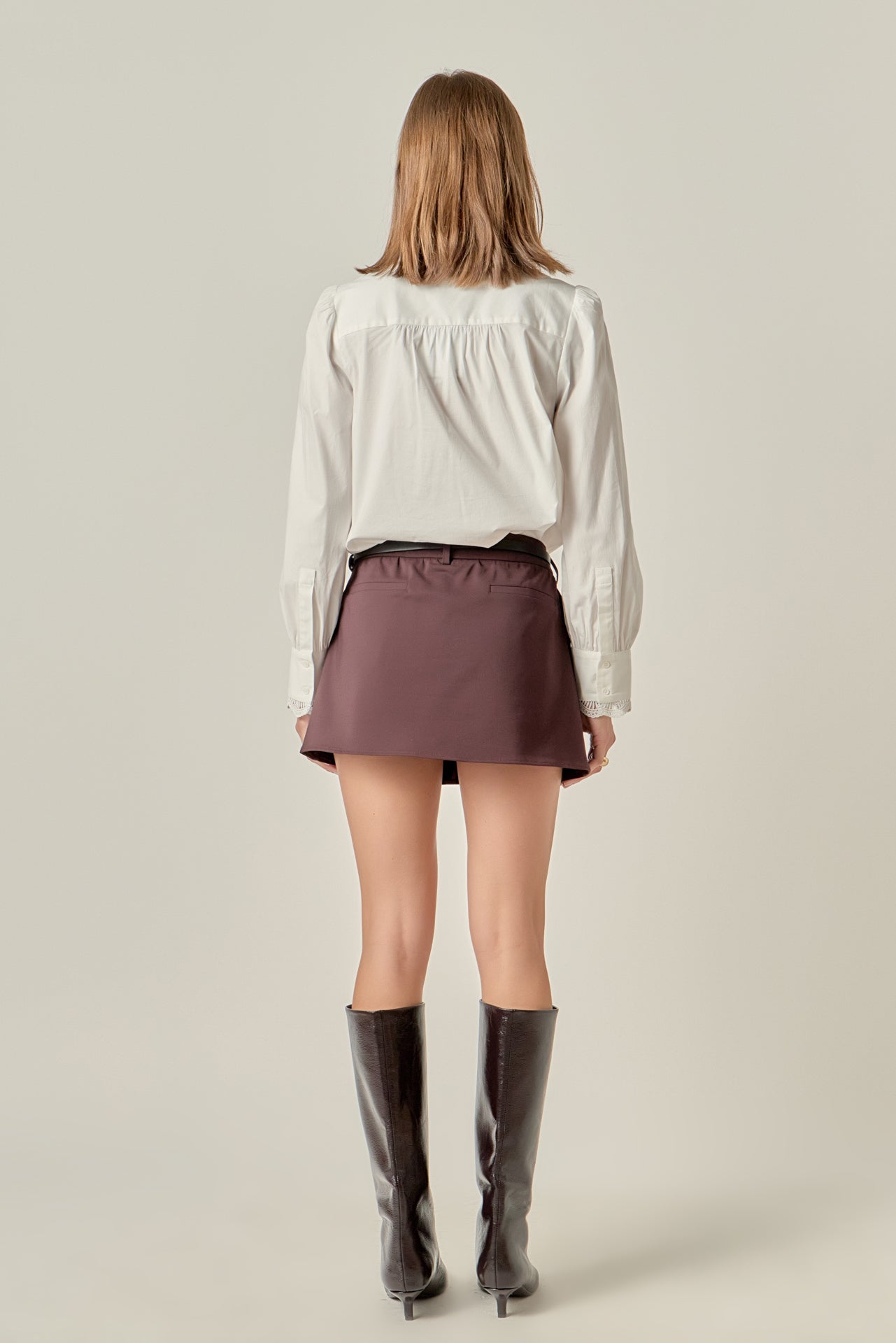 Scalloped Lace Detail Shirt Blouse