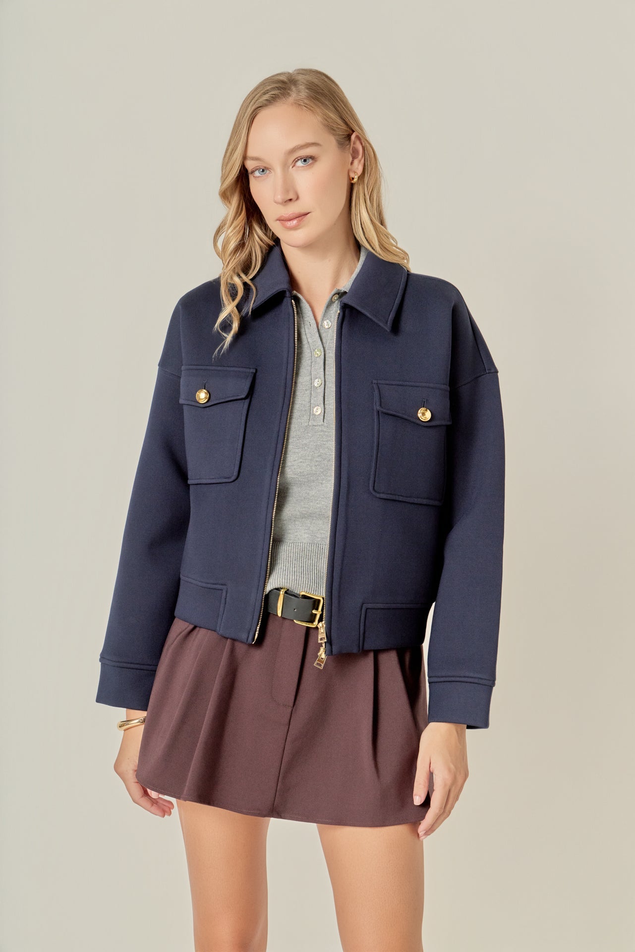 ENGLISH FACTORY - Twill Bonded Bomber Jacket - JACKETS available at Objectrare