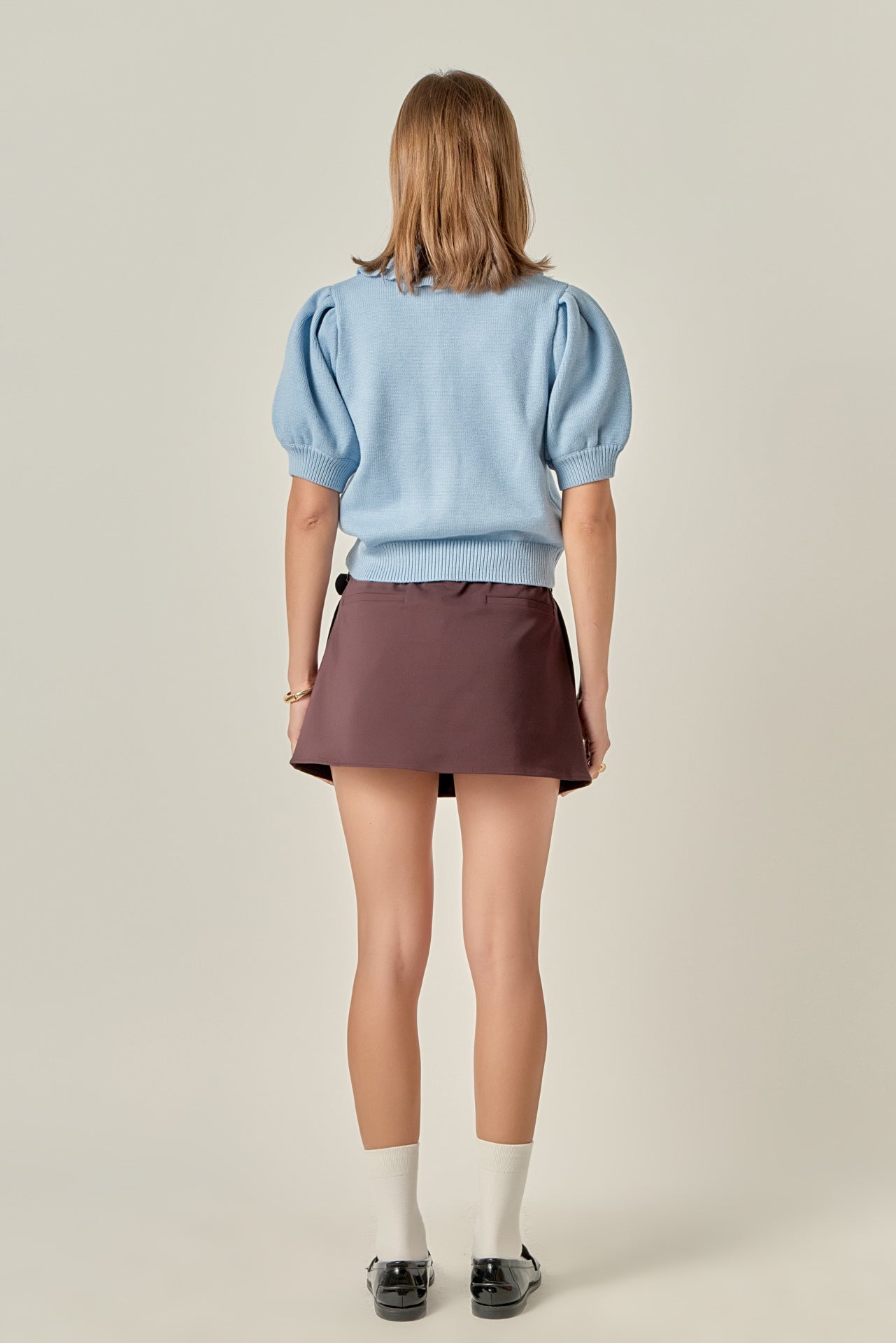 ENGLISH FACTORY - Ruffled Collar Knit Cardigan - TOPS available at Objectrare