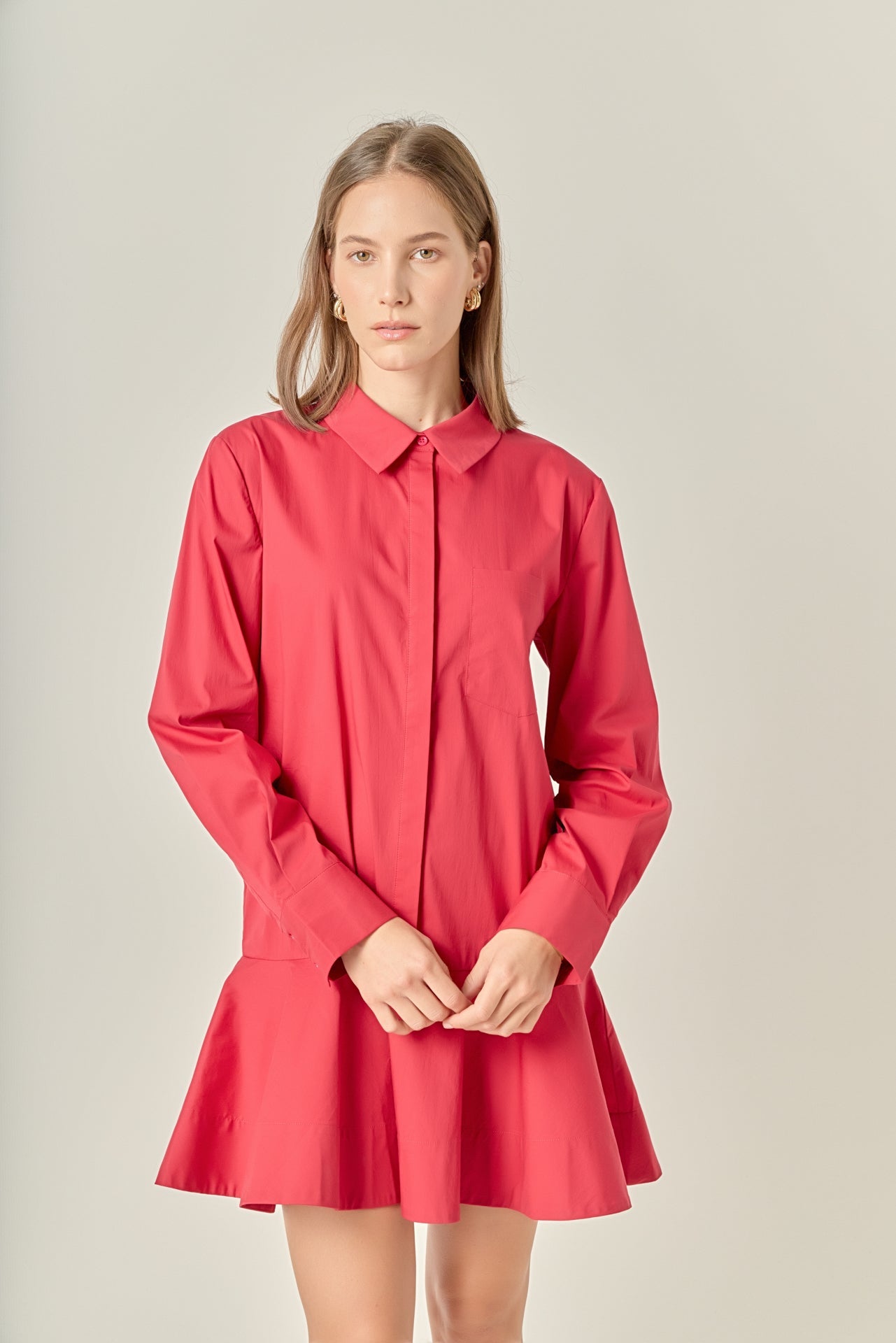 Collared Flare Skirt Dress