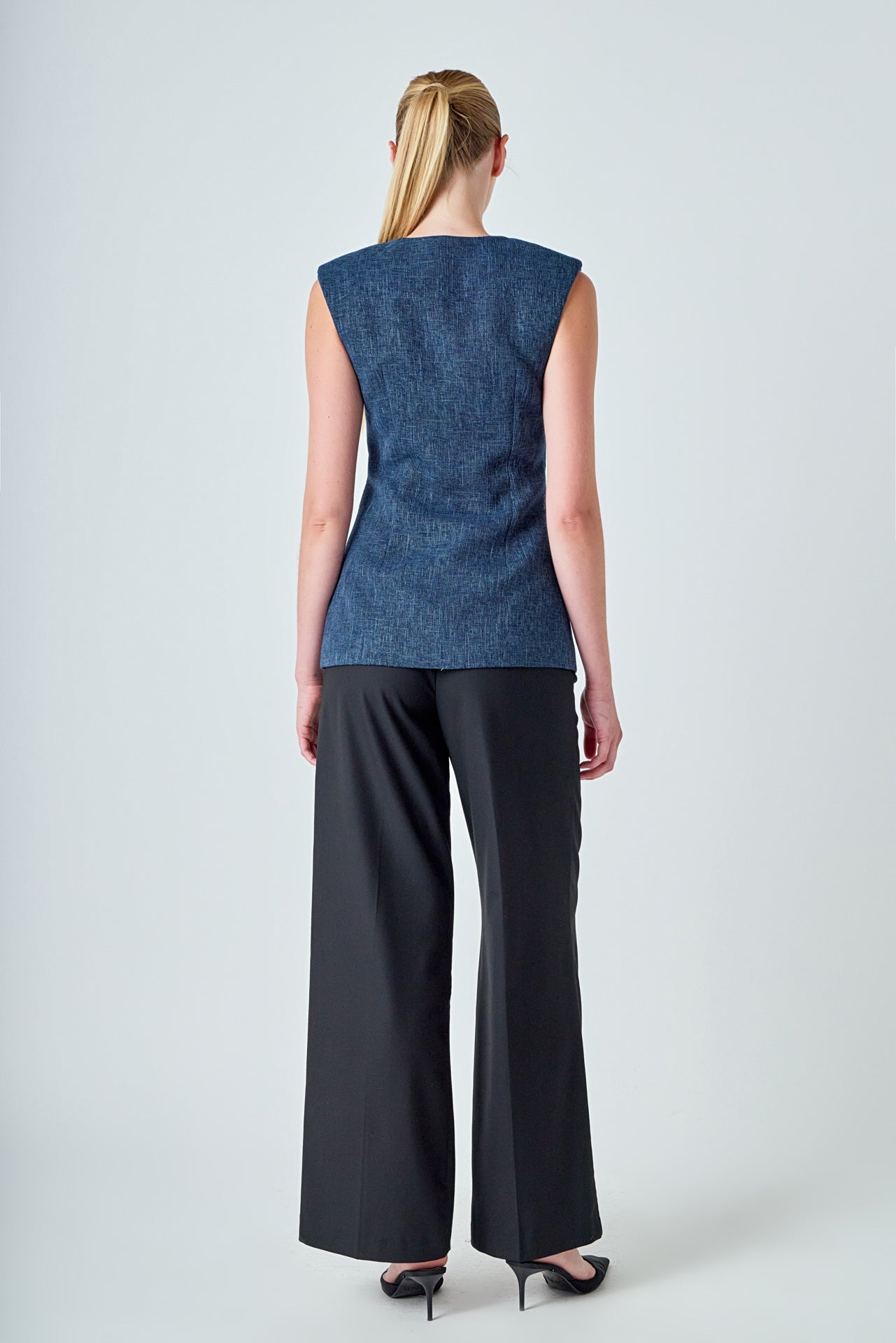 ENDLESS ROSE - Textured Fabric Long Vest - TOPS available at Objectrare