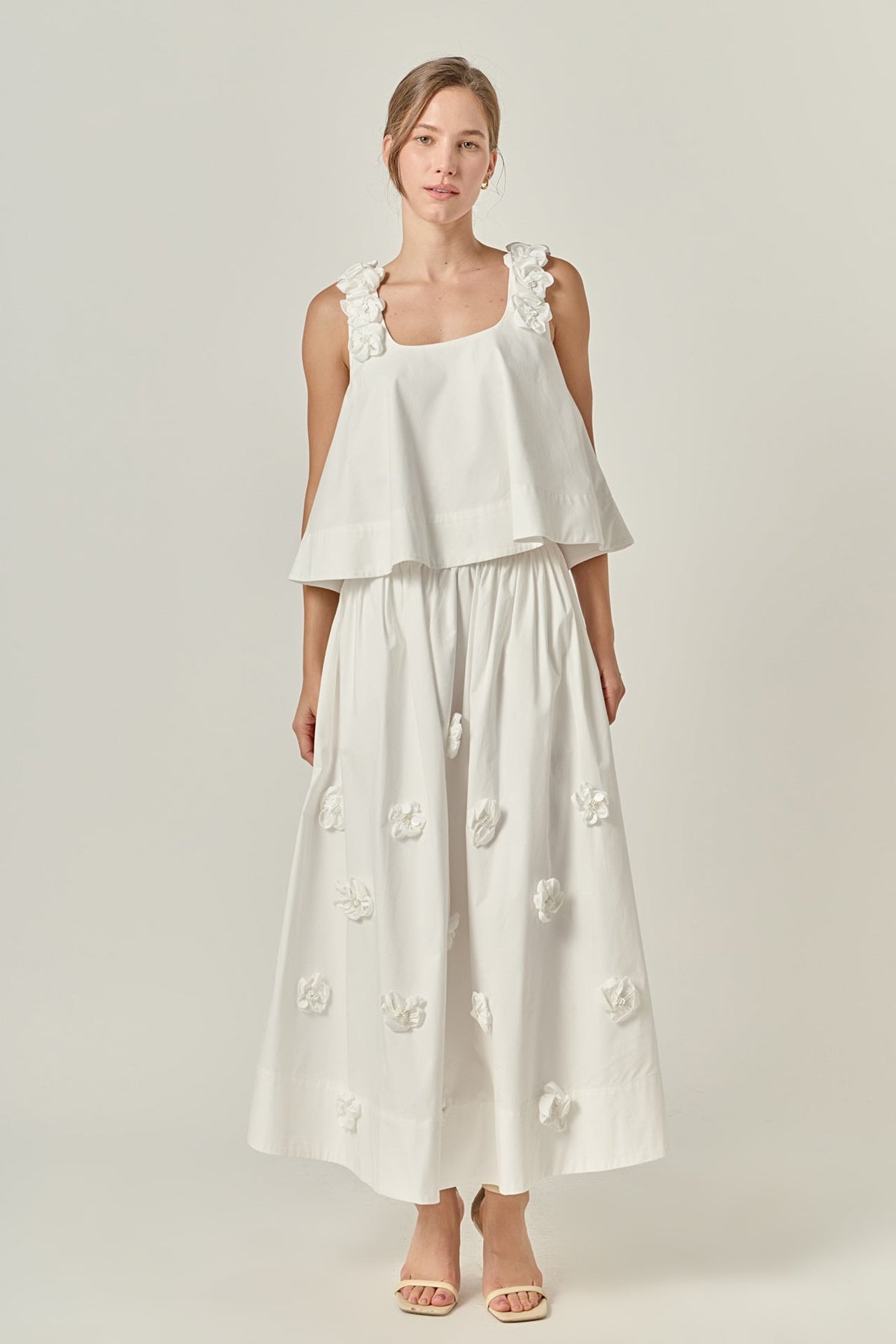 ENGLISH FACTORY - 3D Flower Sleeveless Top - TANK TOPS available at Objectrare