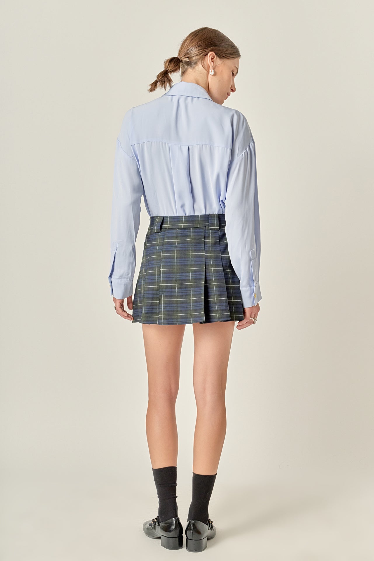Madeline Check Pleated Mini Skort