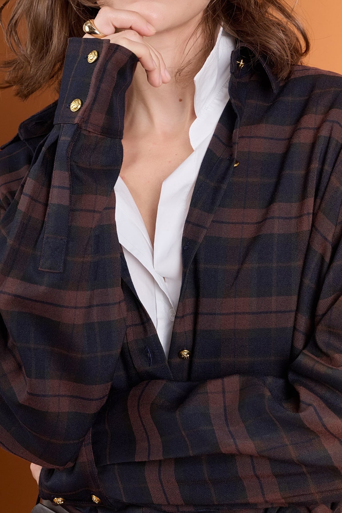 ENGLISH FACTORY - Check Shacket - TOPS available at Objectrare