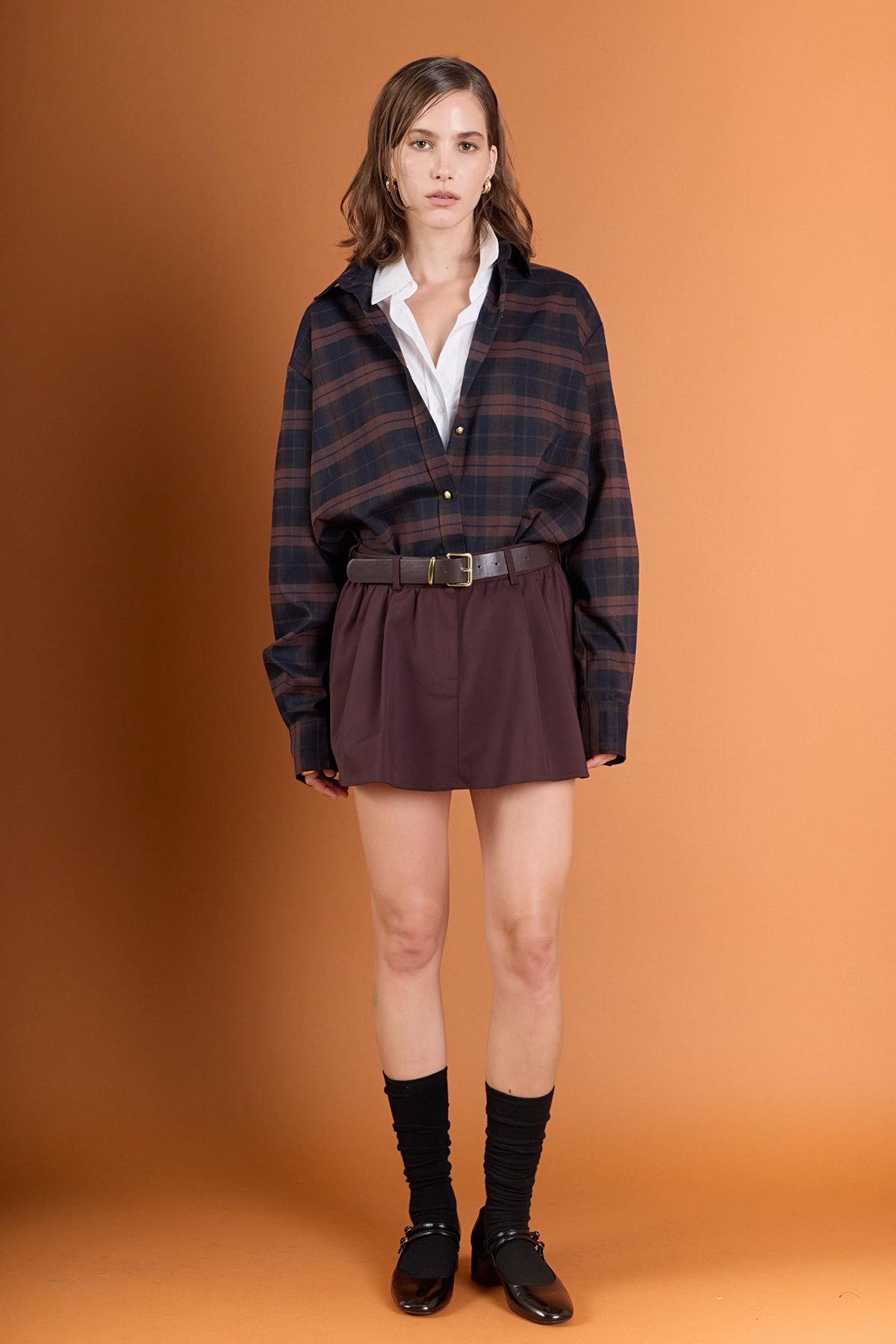 ENGLISH FACTORY - Check Shacket - TOPS available at Objectrare