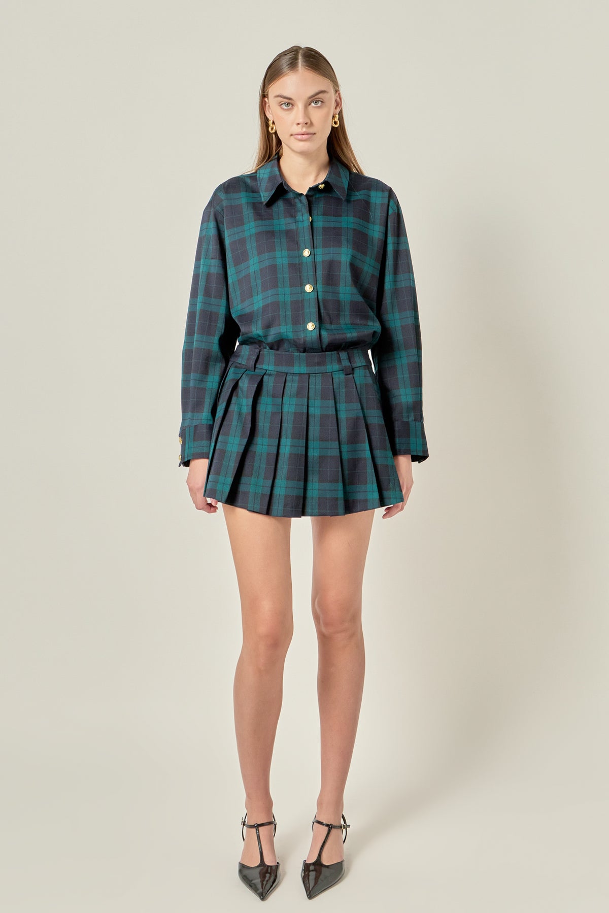 ENGLISH FACTORY - Check Shacket - TOPS available at Objectrare
