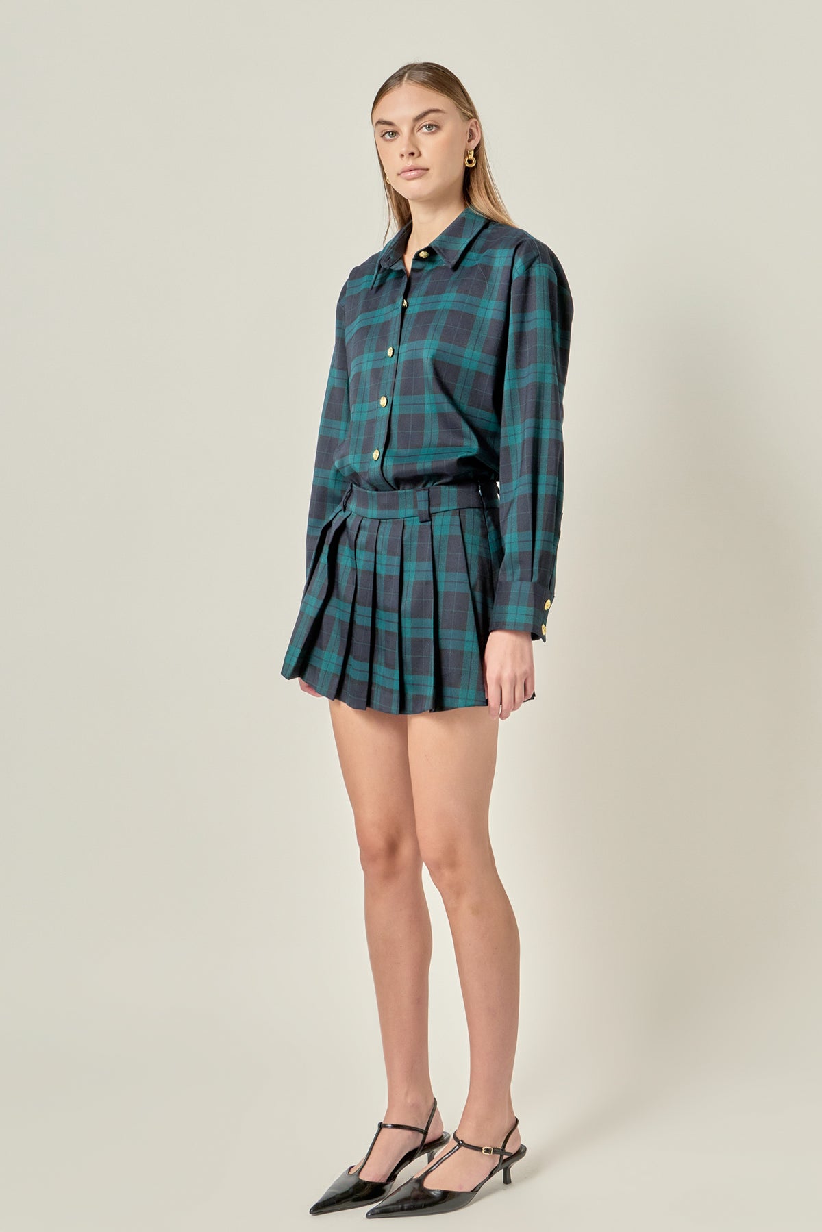 ENGLISH FACTORY - Pleated Mini Skort - SKORTS available at Objectrare